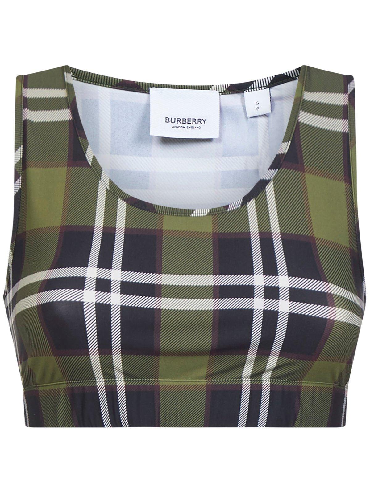 Burberry Checked Cropped Tank Top