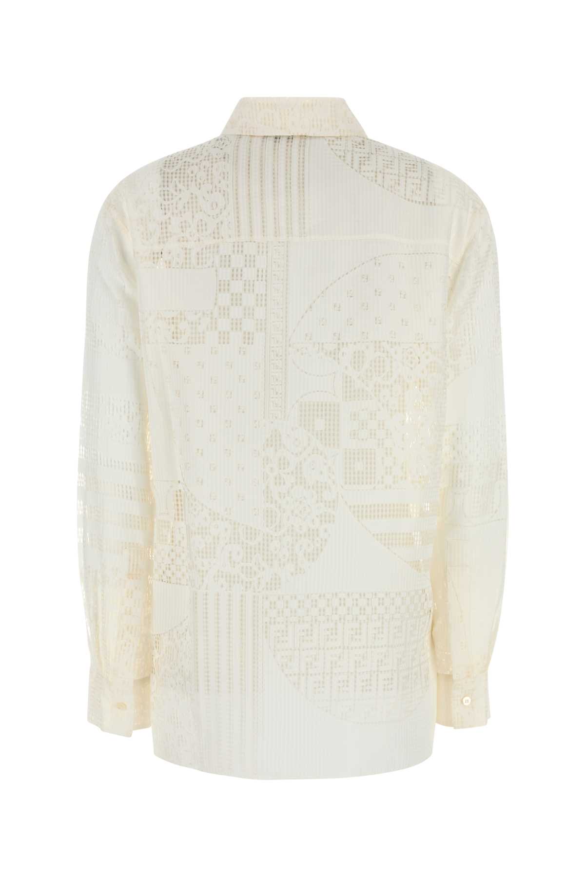 Fendi White Viscose Blend Shirt In Neutral