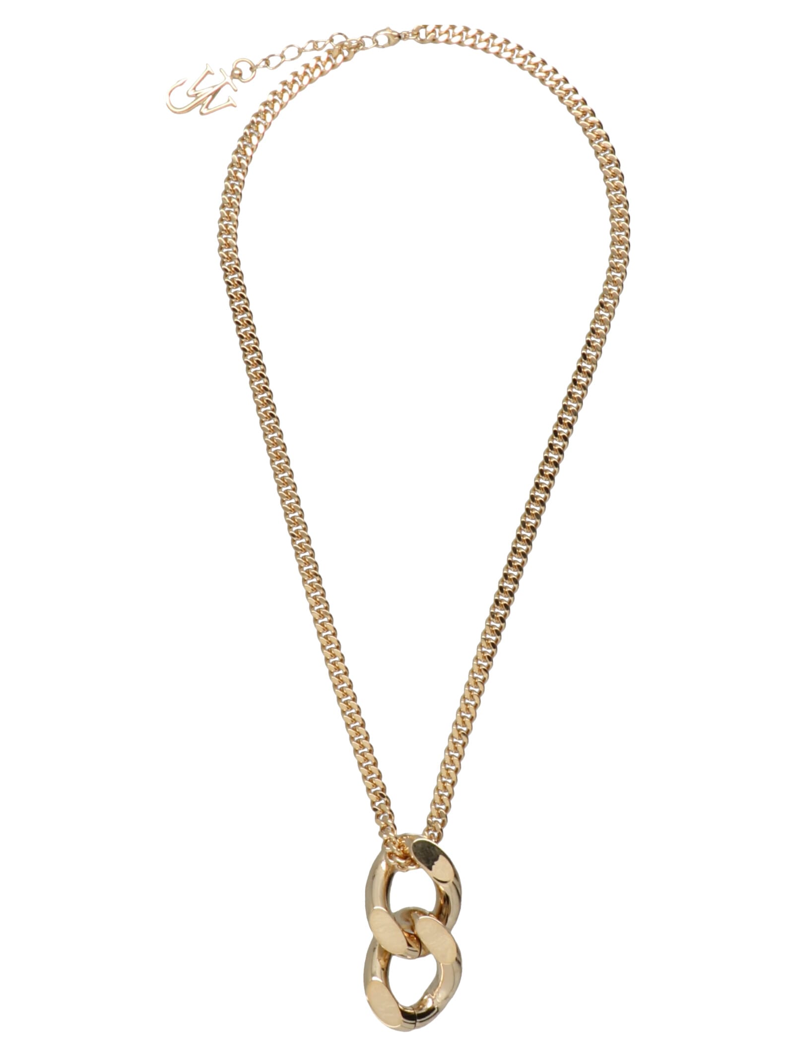 Shop Jw Anderson Chain Link Pendant Necklace In Gold
