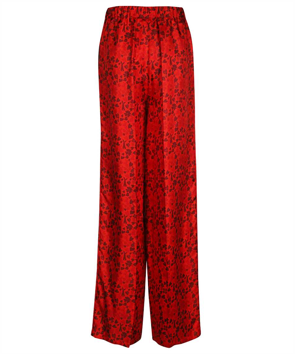 Max Mara Silk Trousers In Red