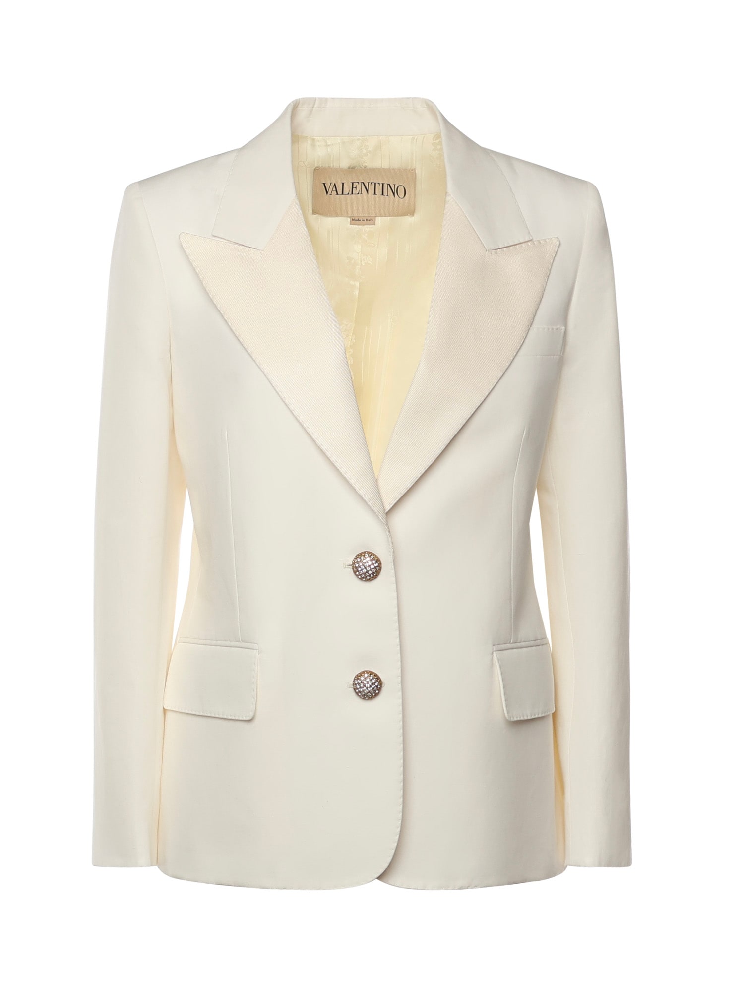 Valentino Single-breasted Cotton And Linen Blazer In White