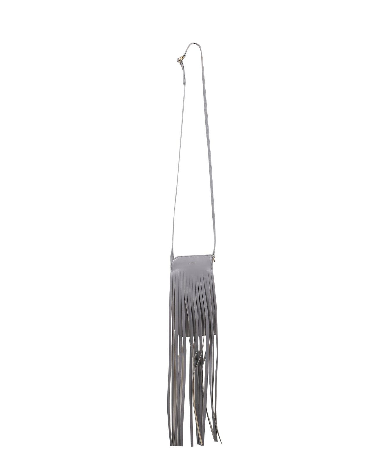 Ree Projects Grey Neck Pouch Fringe Bag