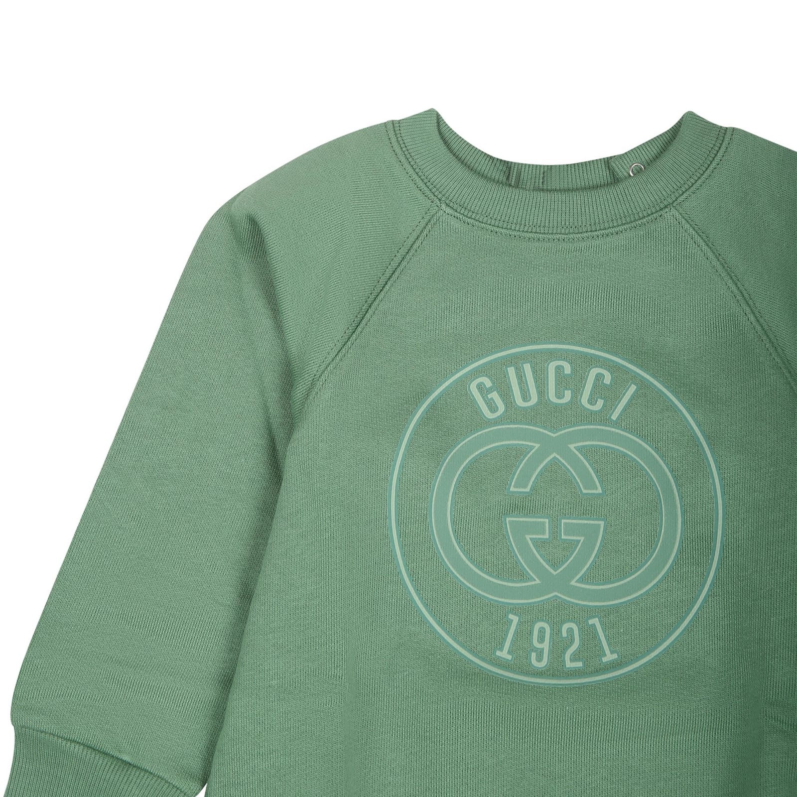 Shop Gucci Green Sweatshirt For Babykids With Logo  1921