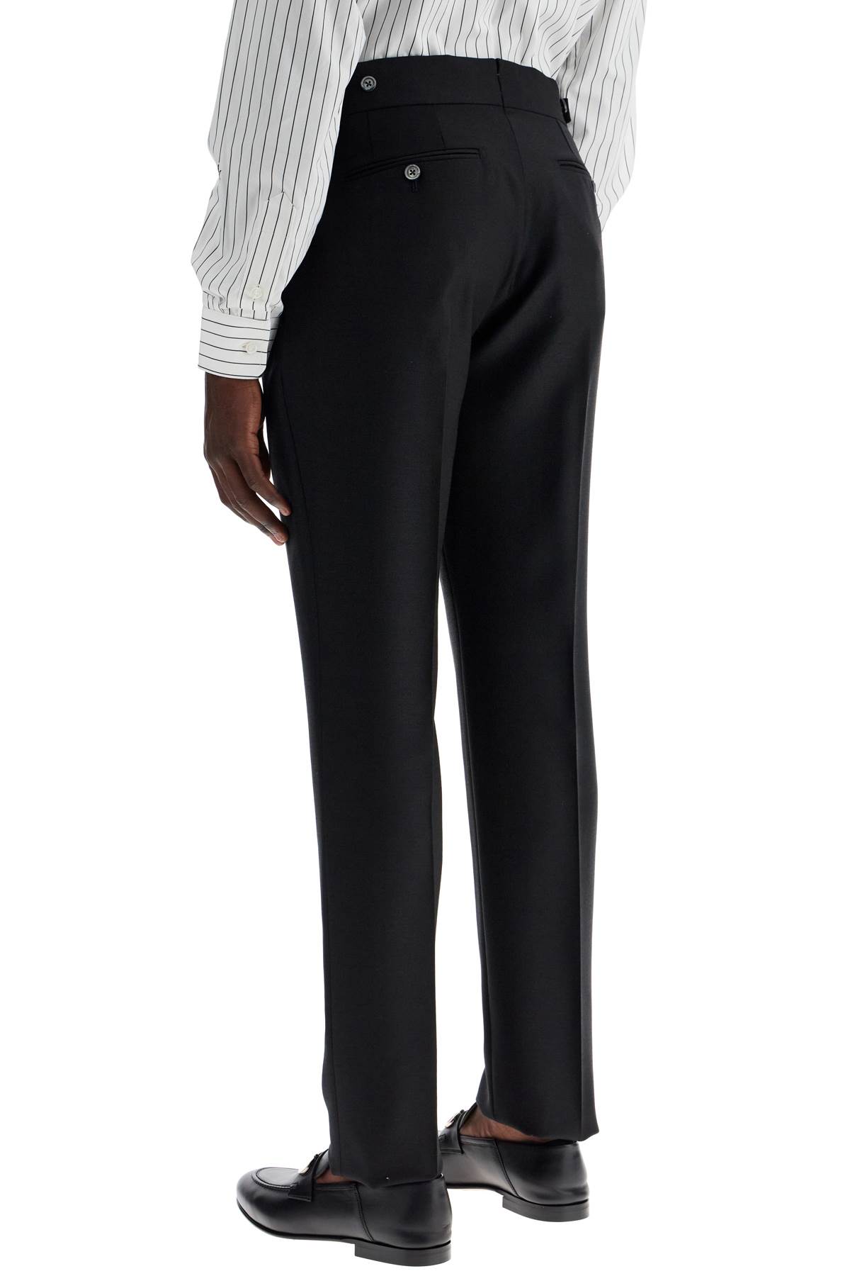 Shop Tom Ford Tailored Wool And Mohair Trousers In Black (black)