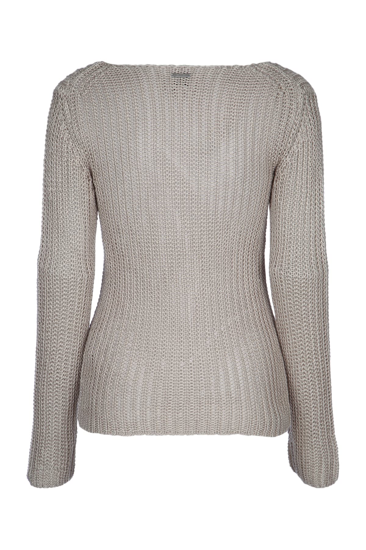 Calvin Klein Boat Neck Silk Blend Relaxed Sweater In Silverlining