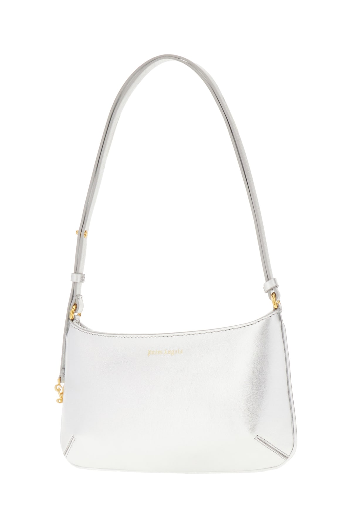 Shop Palm Angels Silver Leather Giorgina Shoulder Bag In 7276