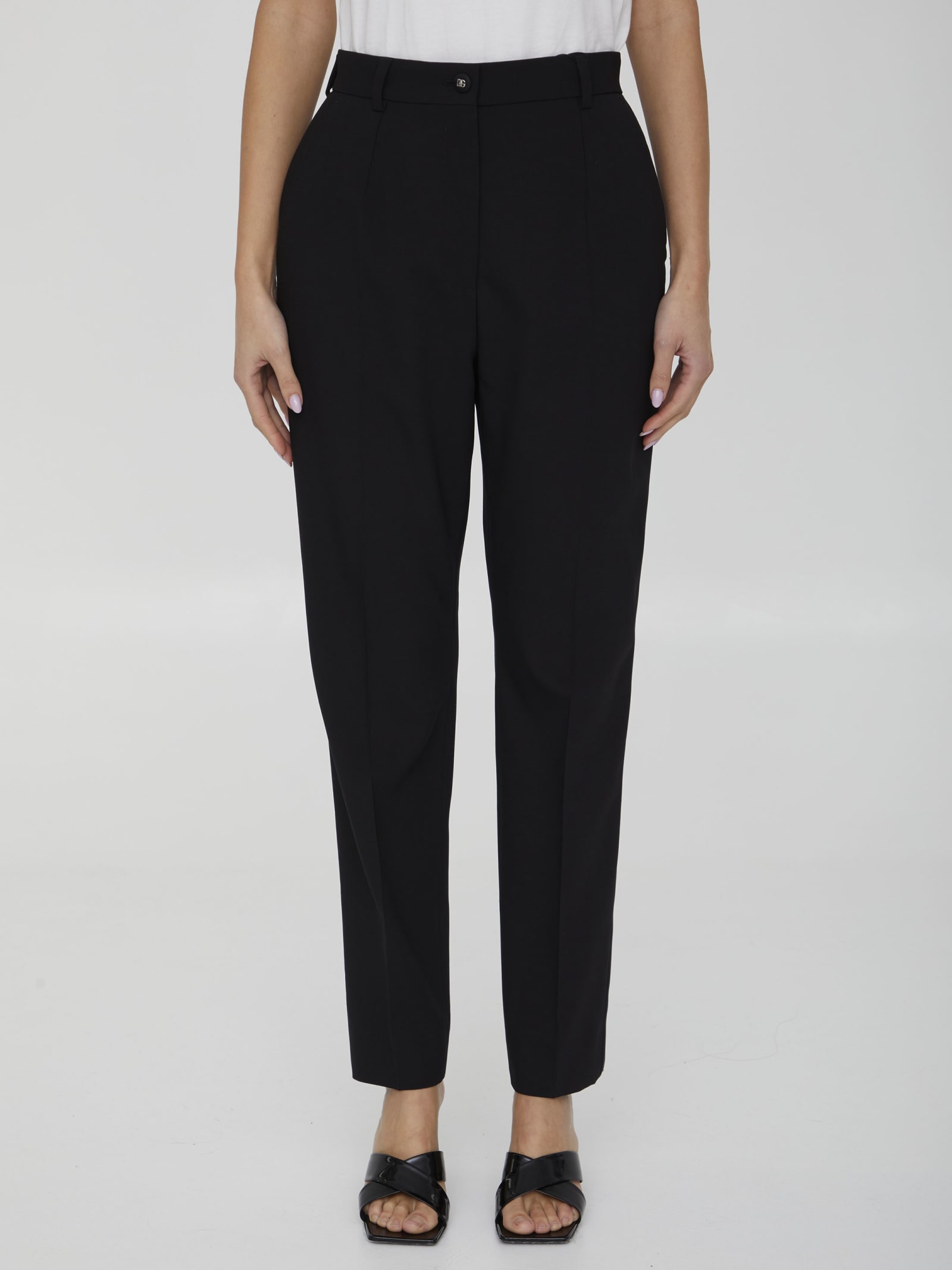 DOLCE & GABBANA BLACK TAILORED TROUSERS
