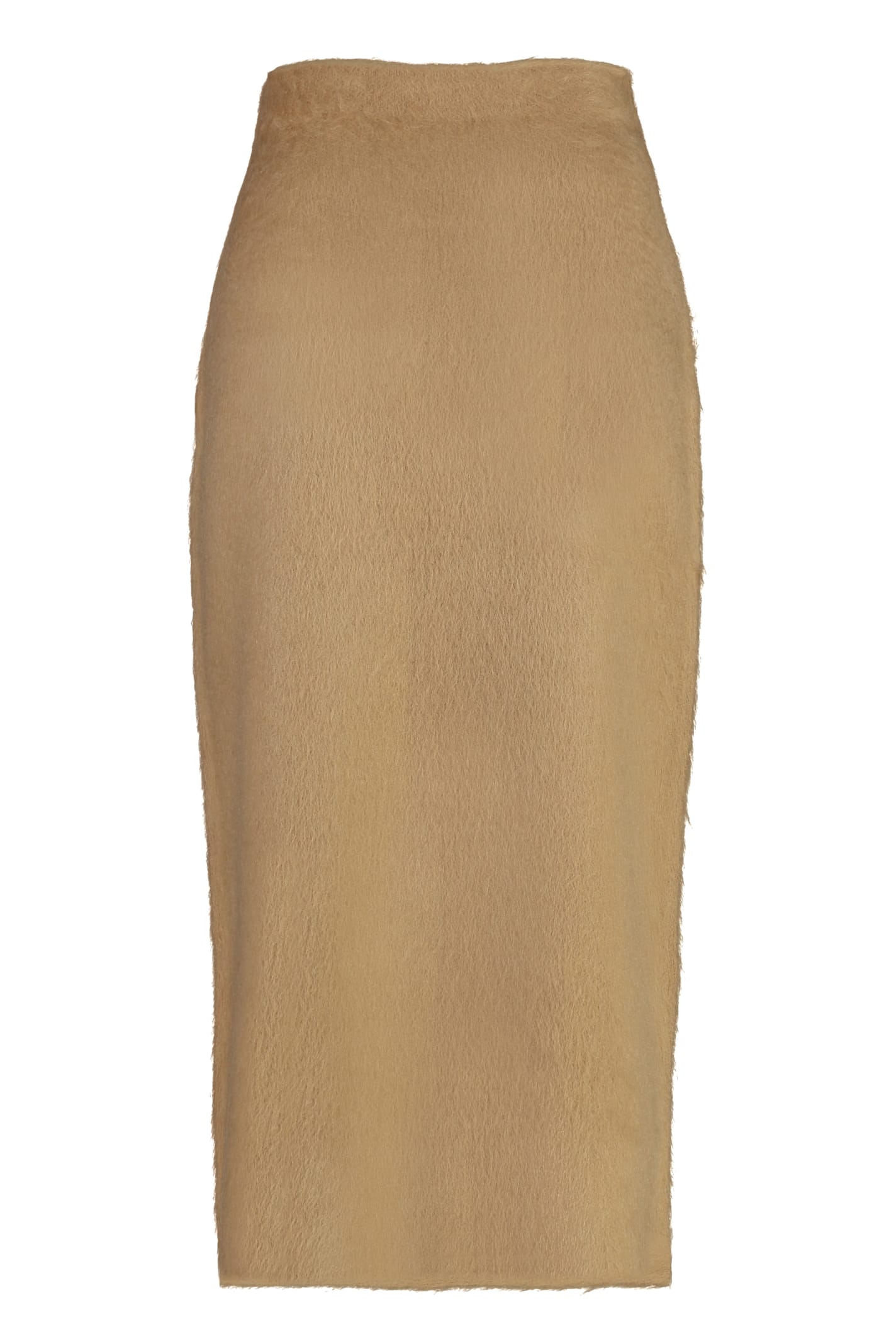 Shop Fabiana Filippi Wool And Mohair Skirt In Camel