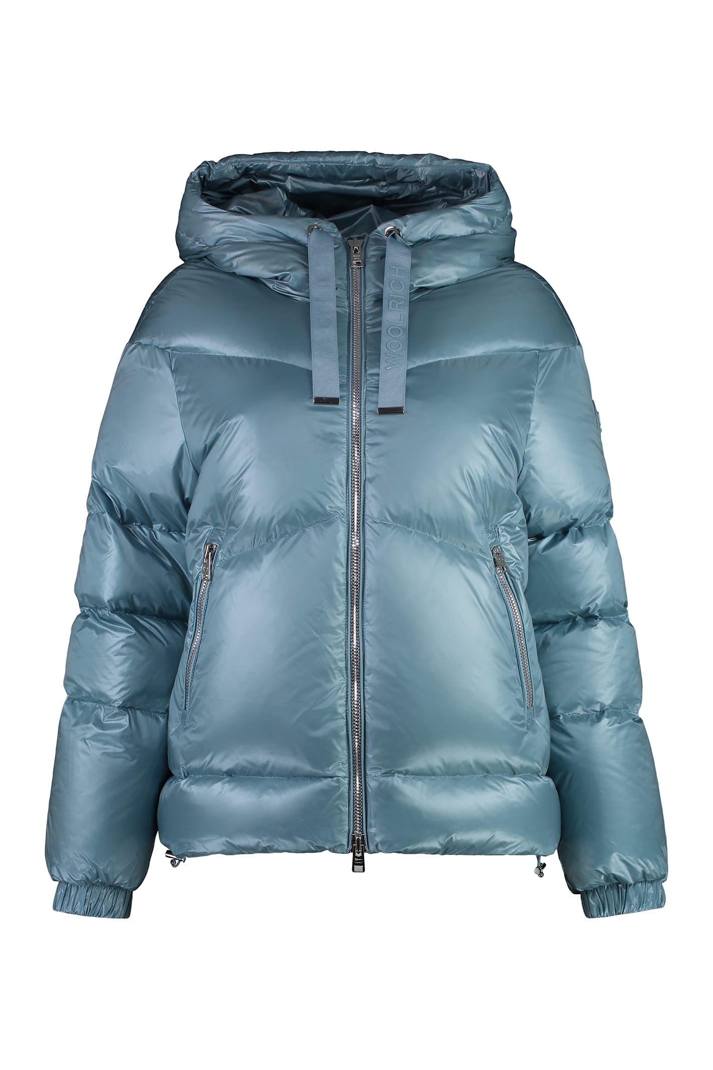 Shop Woolrich Aliquippa Glossy Nylon Down Jacket In Light Blue