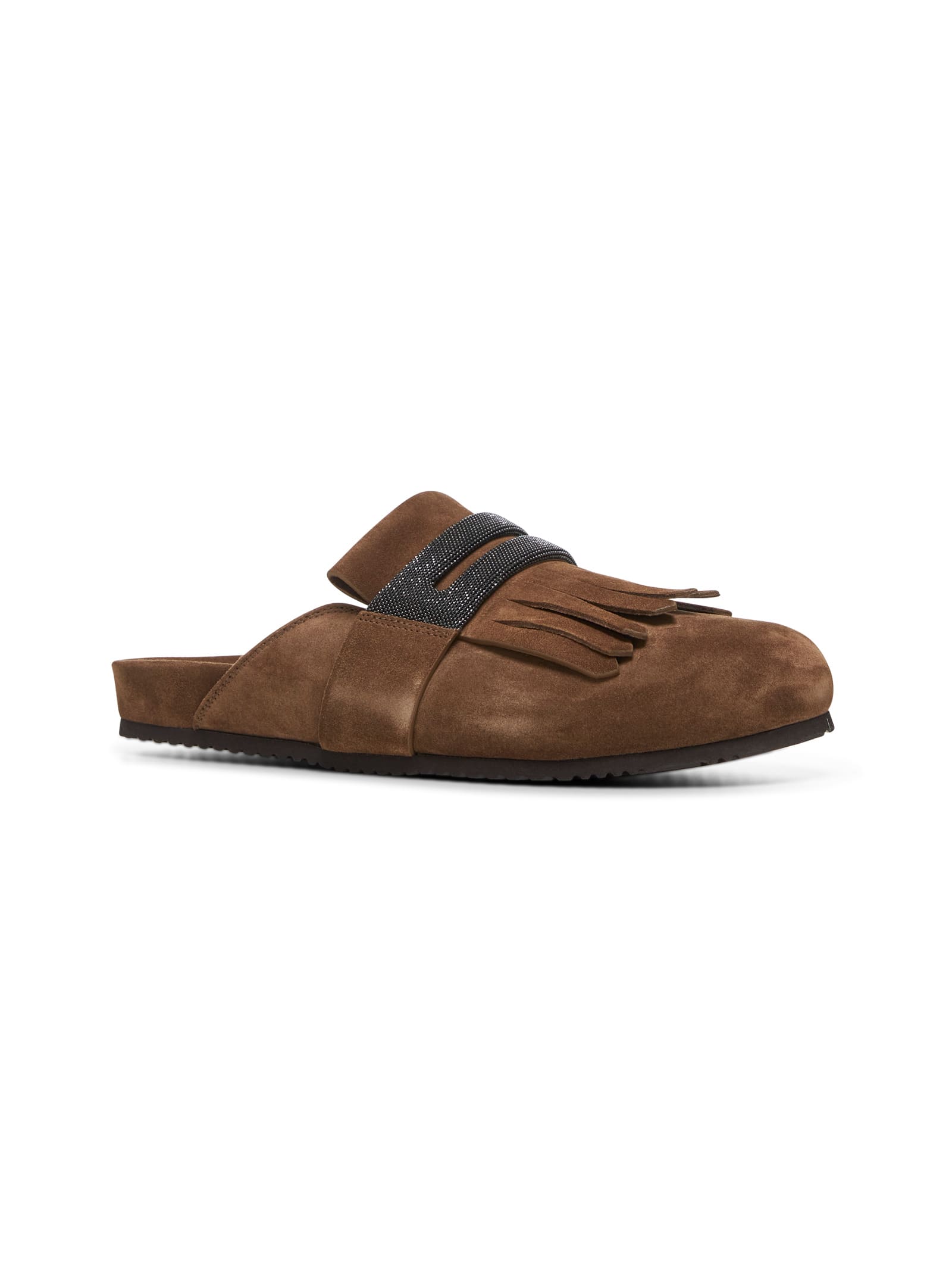 フラットシューズ BRUNELLO CUCINELLI Monile sabots Brown Brunello Cucinelli Monile Sabots Flat Shoes In Brown | ModeSens