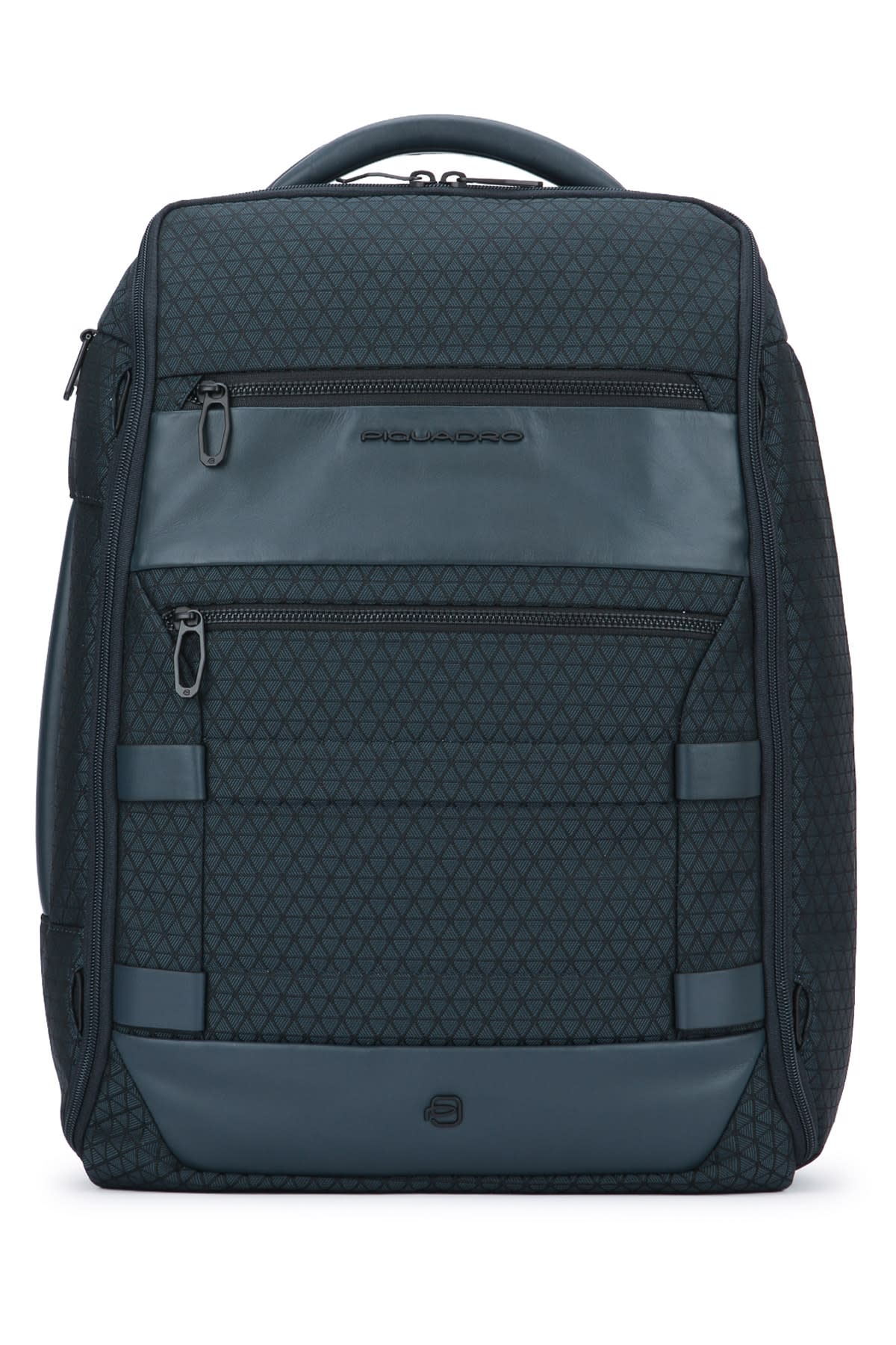 Piquadro Logo-plaque Backpack In Blue