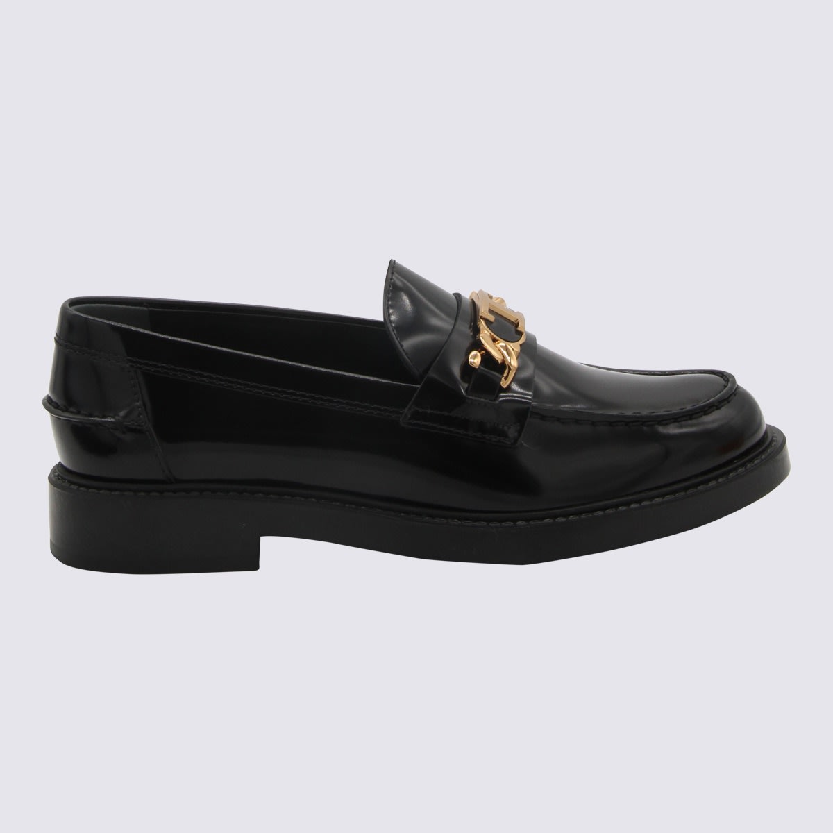 Shop Tod's Black Leather Loafers