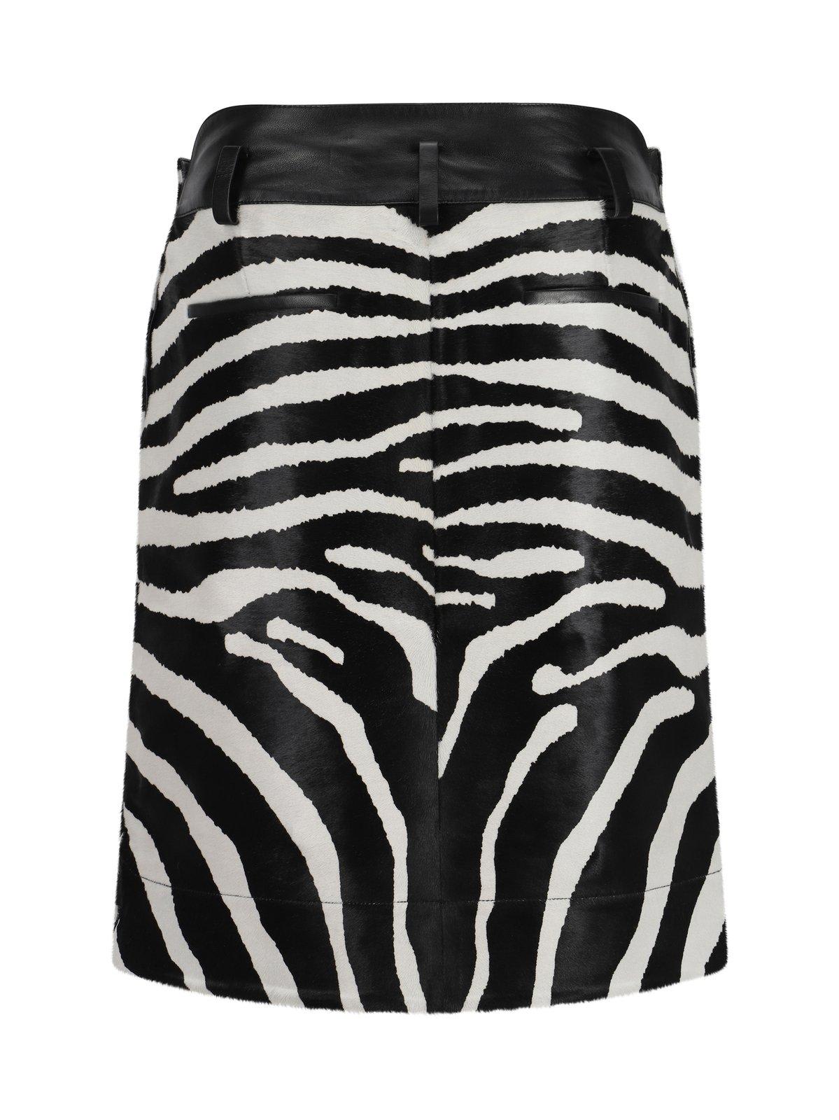 Shop Jacquemus The Tozzi A-line Zebra Skirt In Black