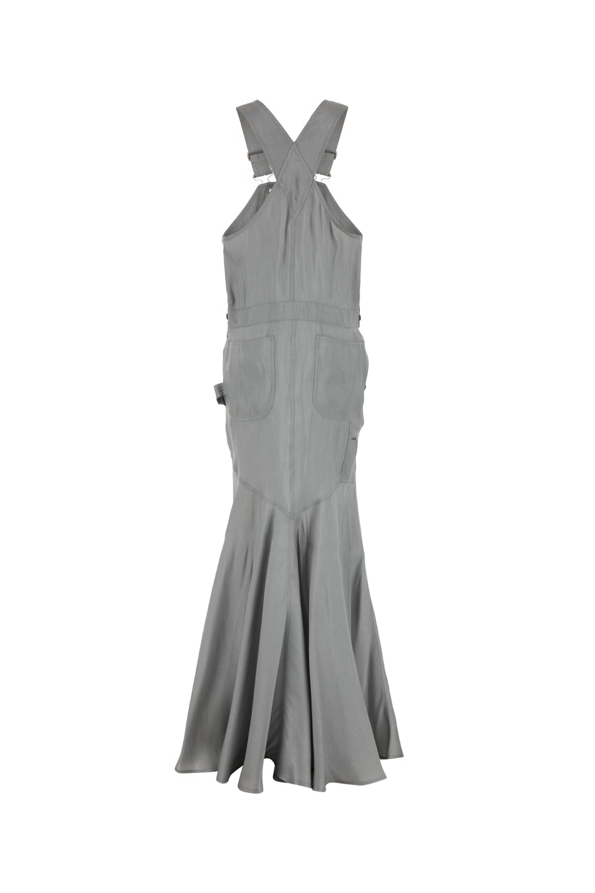 Moschino High-shine Floor-length Dress In Gray