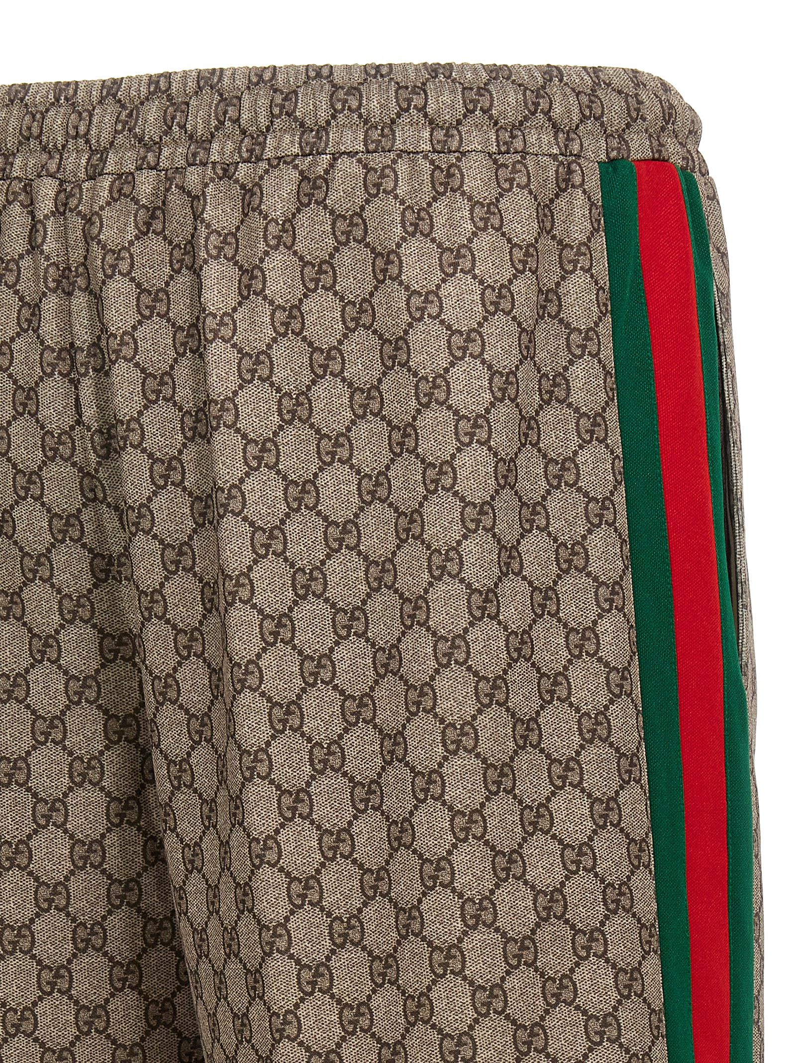 Shop Gucci Nastro Web Bermuda Shorts In Beige