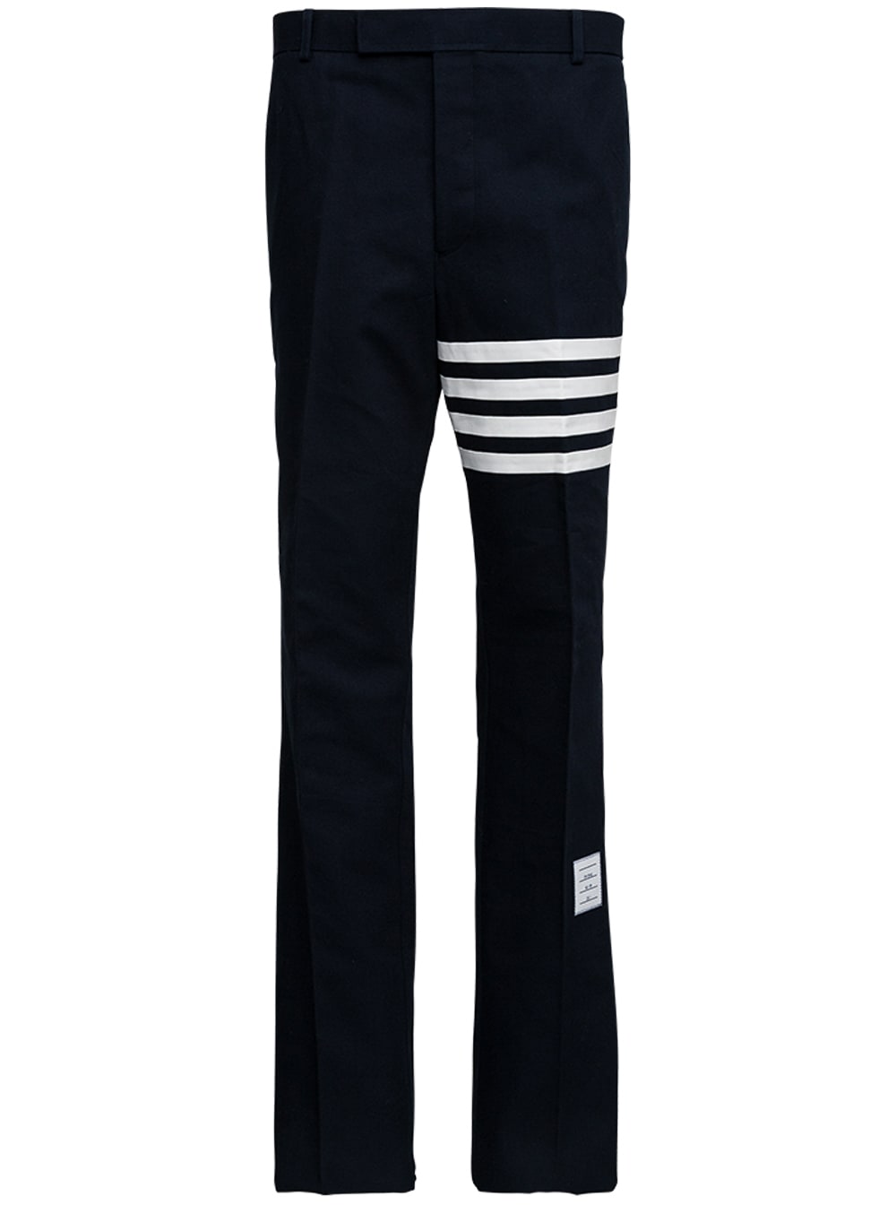 Thom Browne Blue Cotton Trousers With 7bar Detail