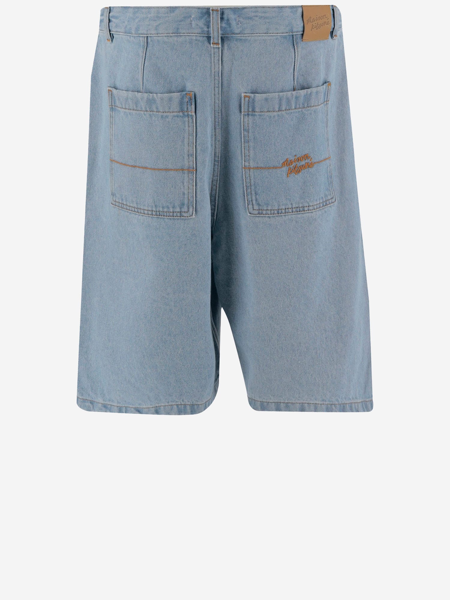 MAISON KITSUNÉ COTTON DENIM SHORT PANTS