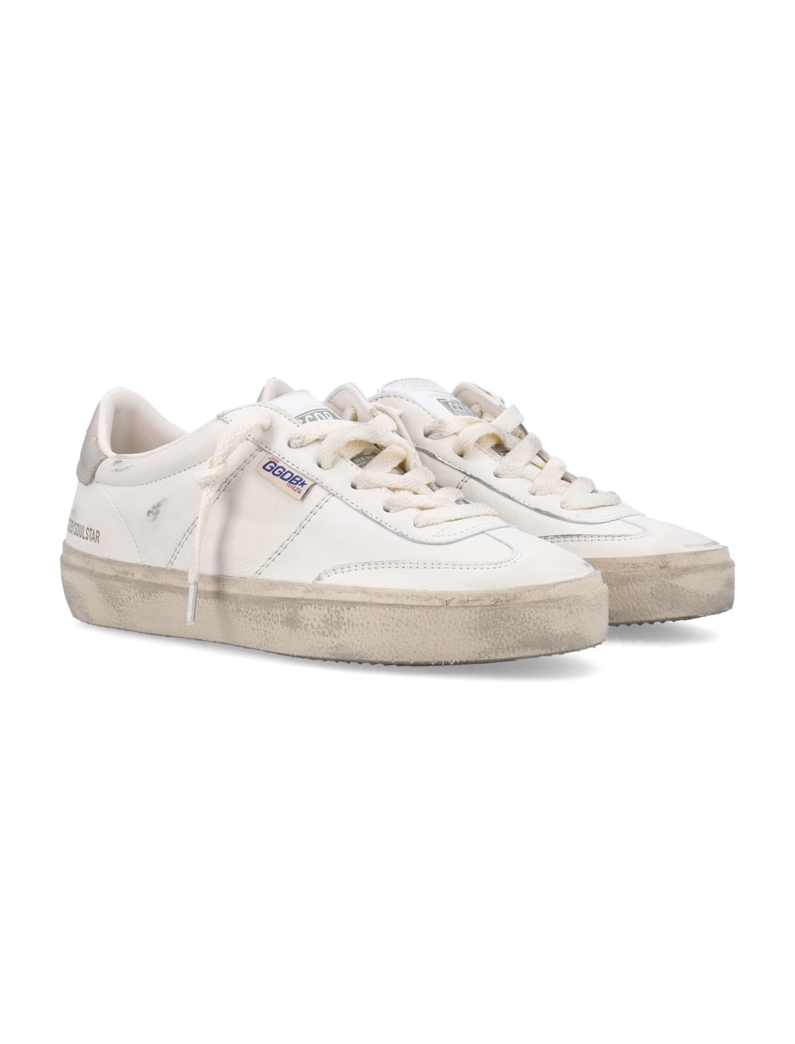 Shop Golden Goose Soul Star Sneakers In White Platinum