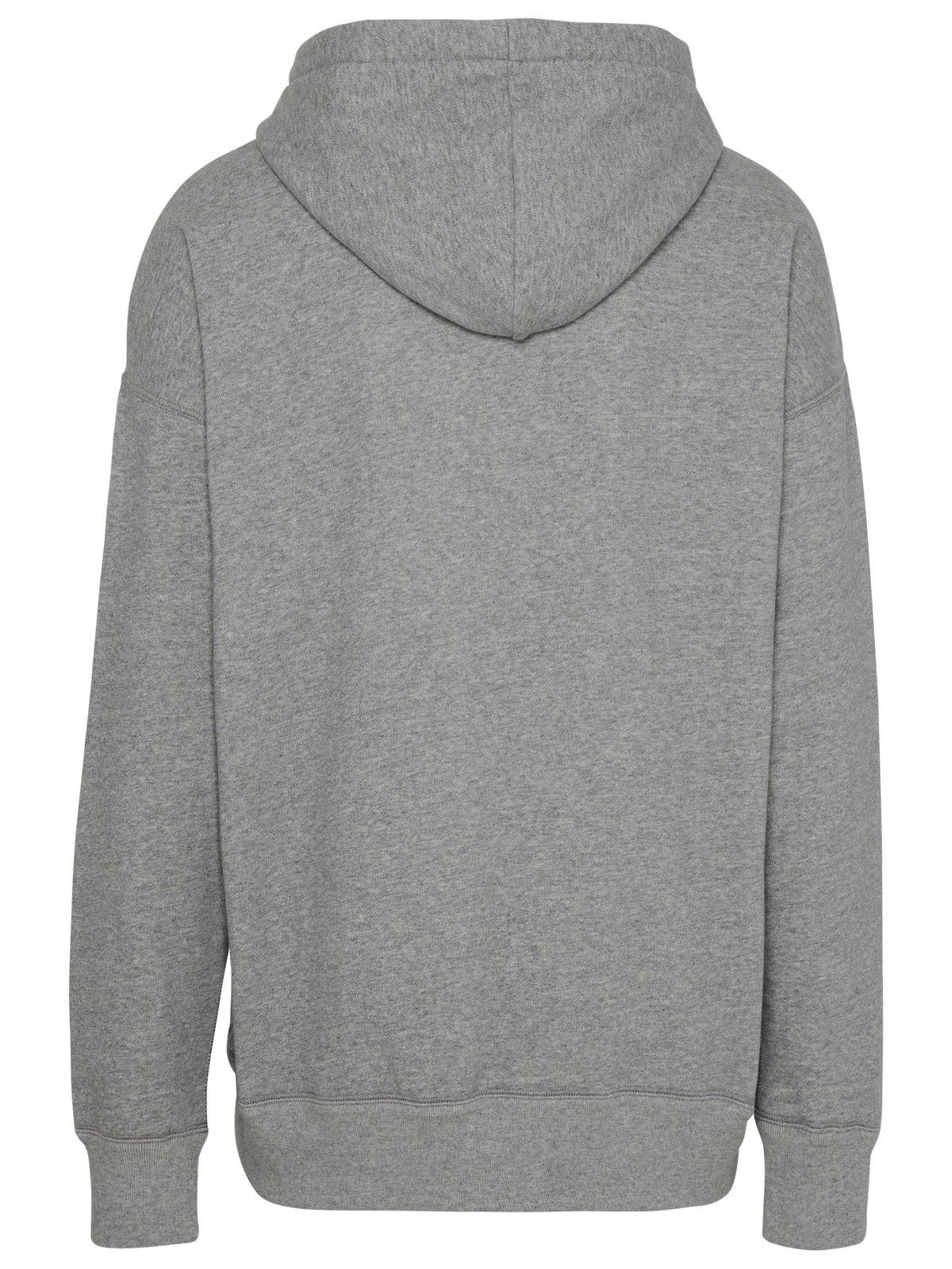 Shop Isabel Marant Logo Printed Drawstring Hoodie In Grey