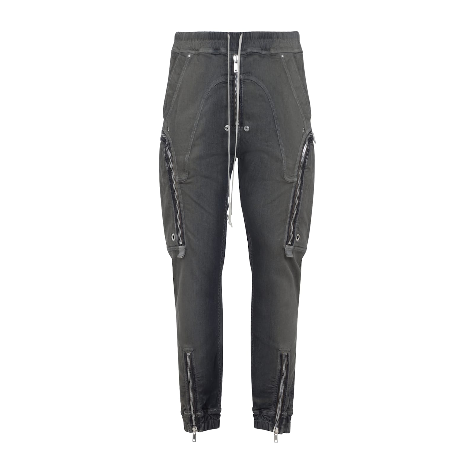 Rick Owens Elastic Waist Cargo Trousers Featuring Pockets In Black
