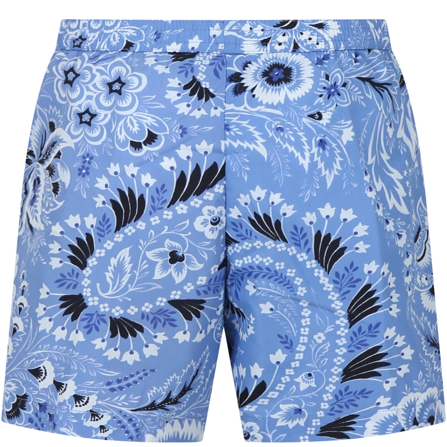 Shop Etro Sky Blue Swim Boxer For Boy With Paisley Pattern In Light Blue