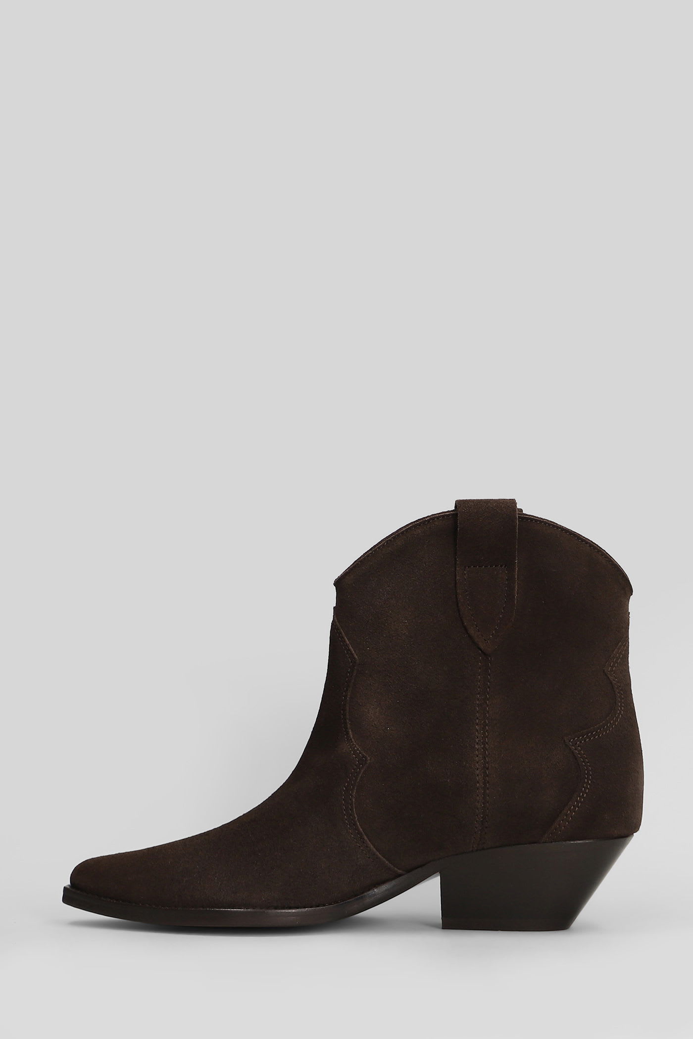 Isabel Marant Suede Western Cuban Heel Boots In Brown