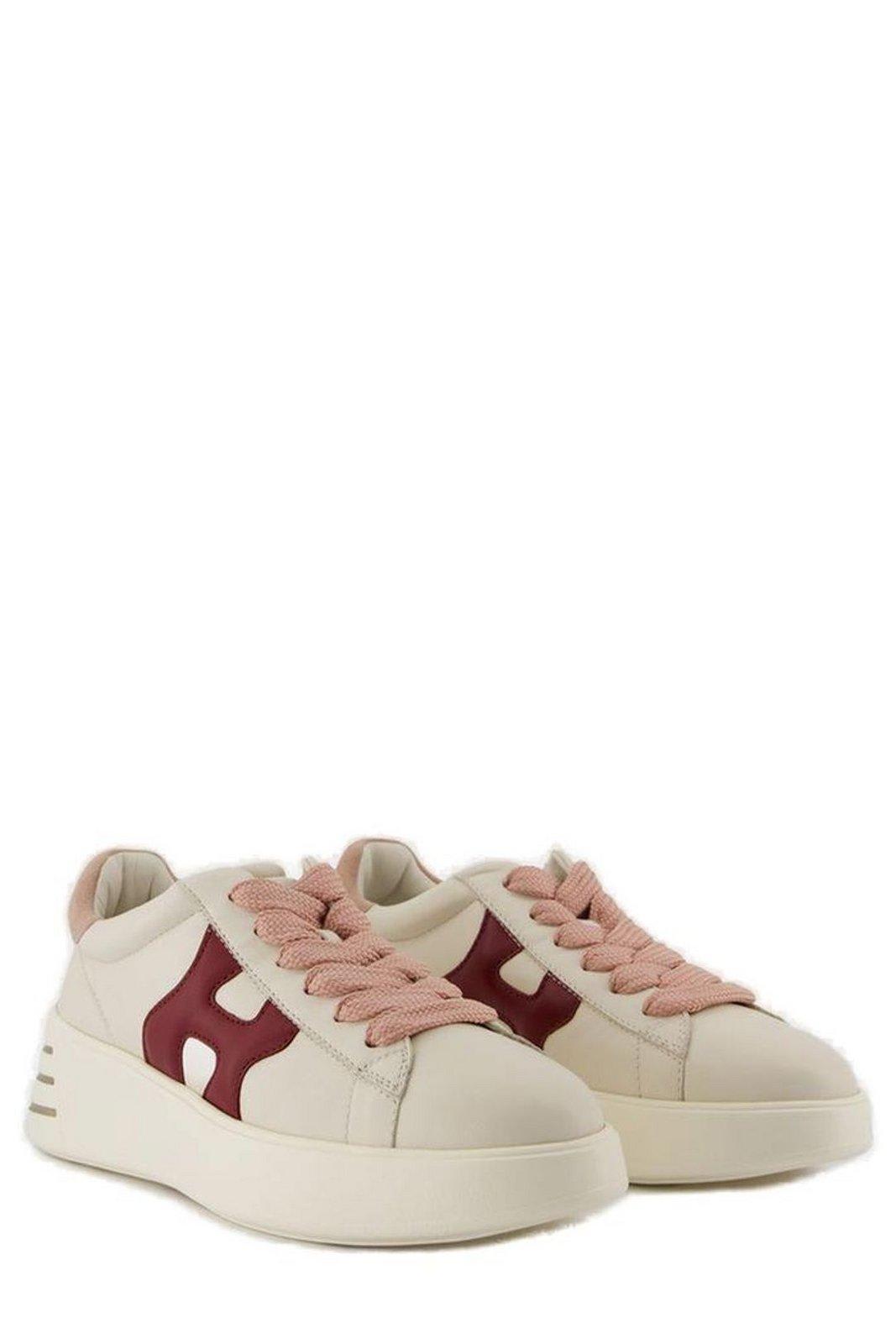 Shop Hogan Rebel Logo Patch Lace-up Sneakers