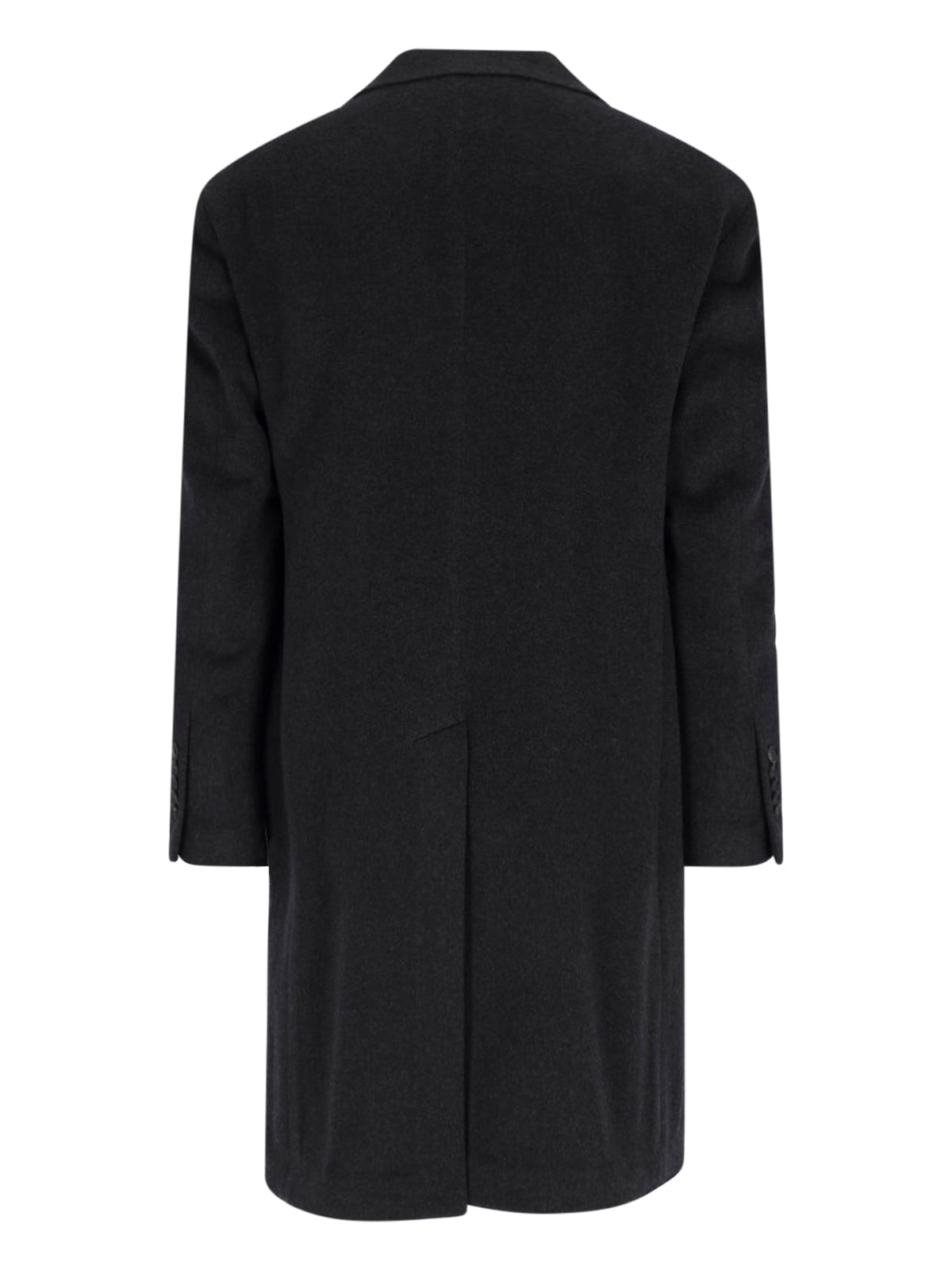 Tagliatore Black Double-breasted Coat With Four Pockets In Gray