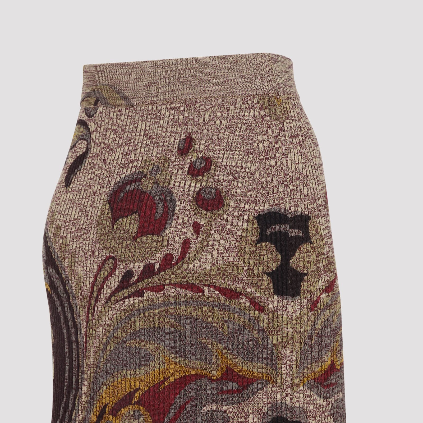 Etro Knit Midi Jupe Trompette In Multi
