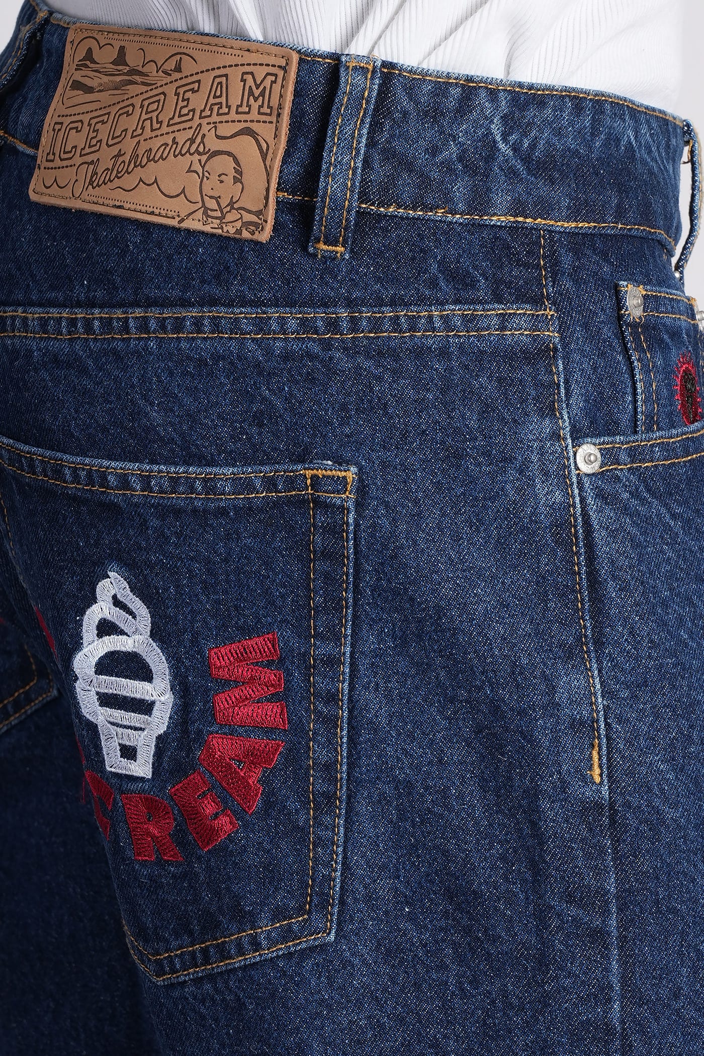 Icecream Running Puppy Brand-print Straight-leg Jeans In Blue