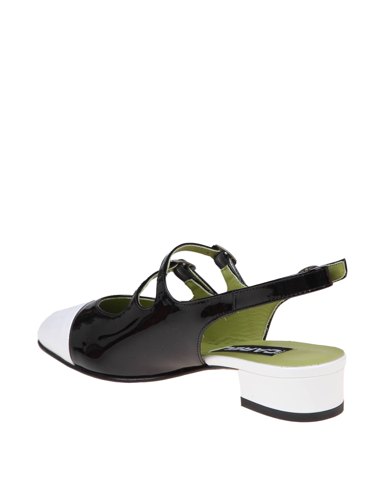 Shop Carel Slingback In Black And White Patent Leather In Black/blanc