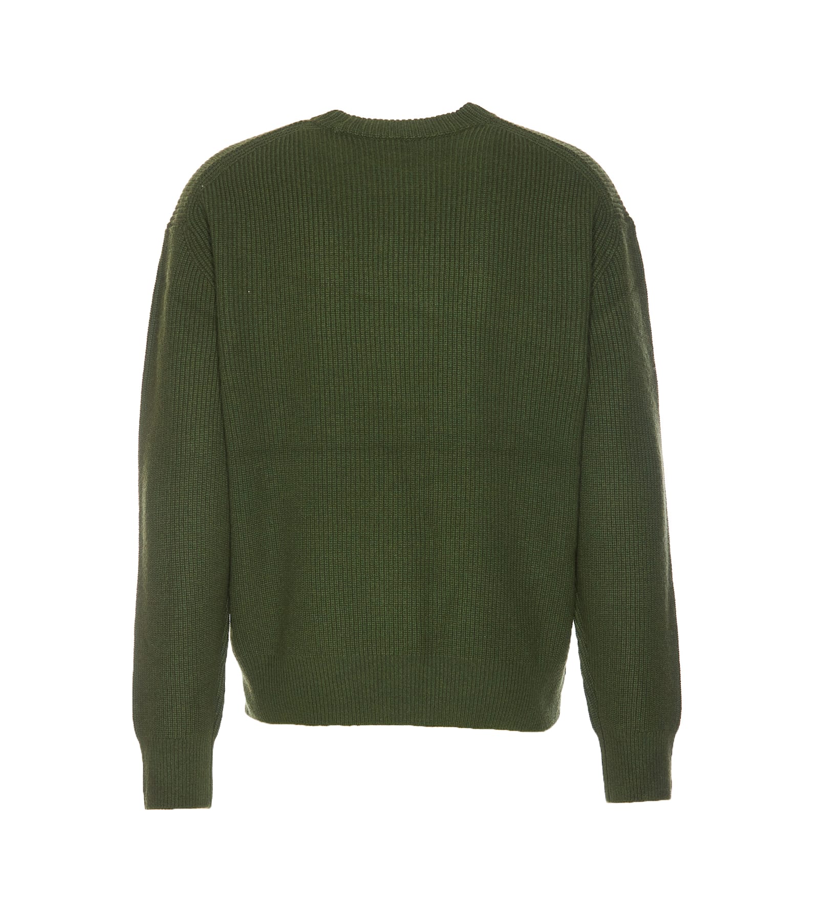 Shop Maison Kitsuné Bold Fox Head Patch Sweater In Green