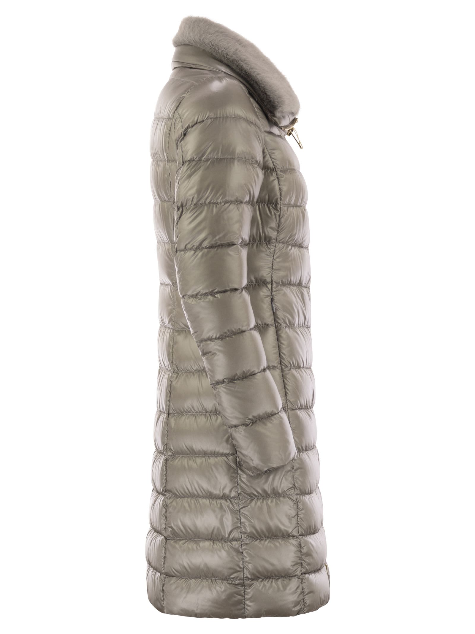 Herno Zip-up Padded Coat In Gray