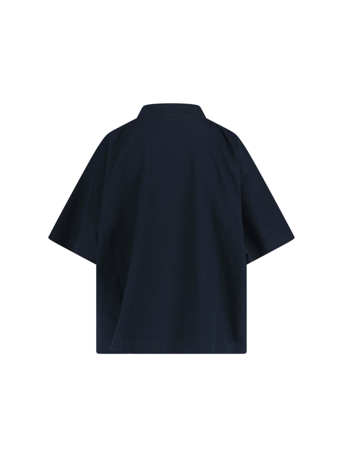 Balenciaga High-collar Black T-shirt With Logo Print In Black