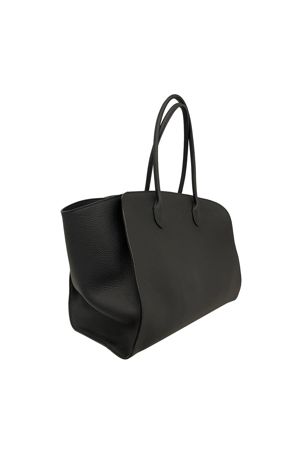 The Row Marlo Grained Leather Tote Bag In Black