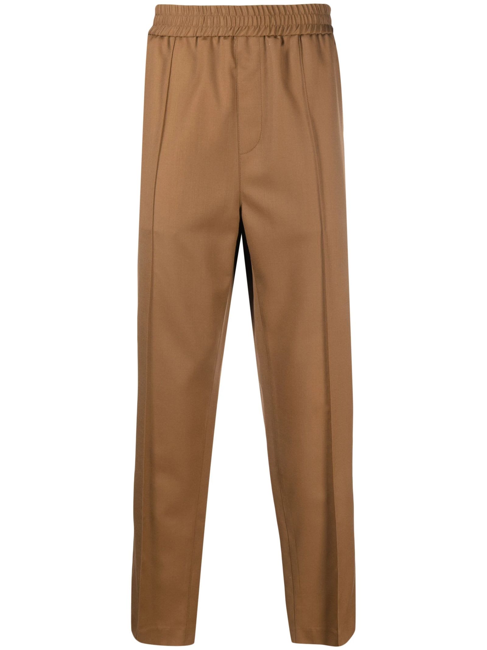 Shop Apc Brown Wool Trousers Pants