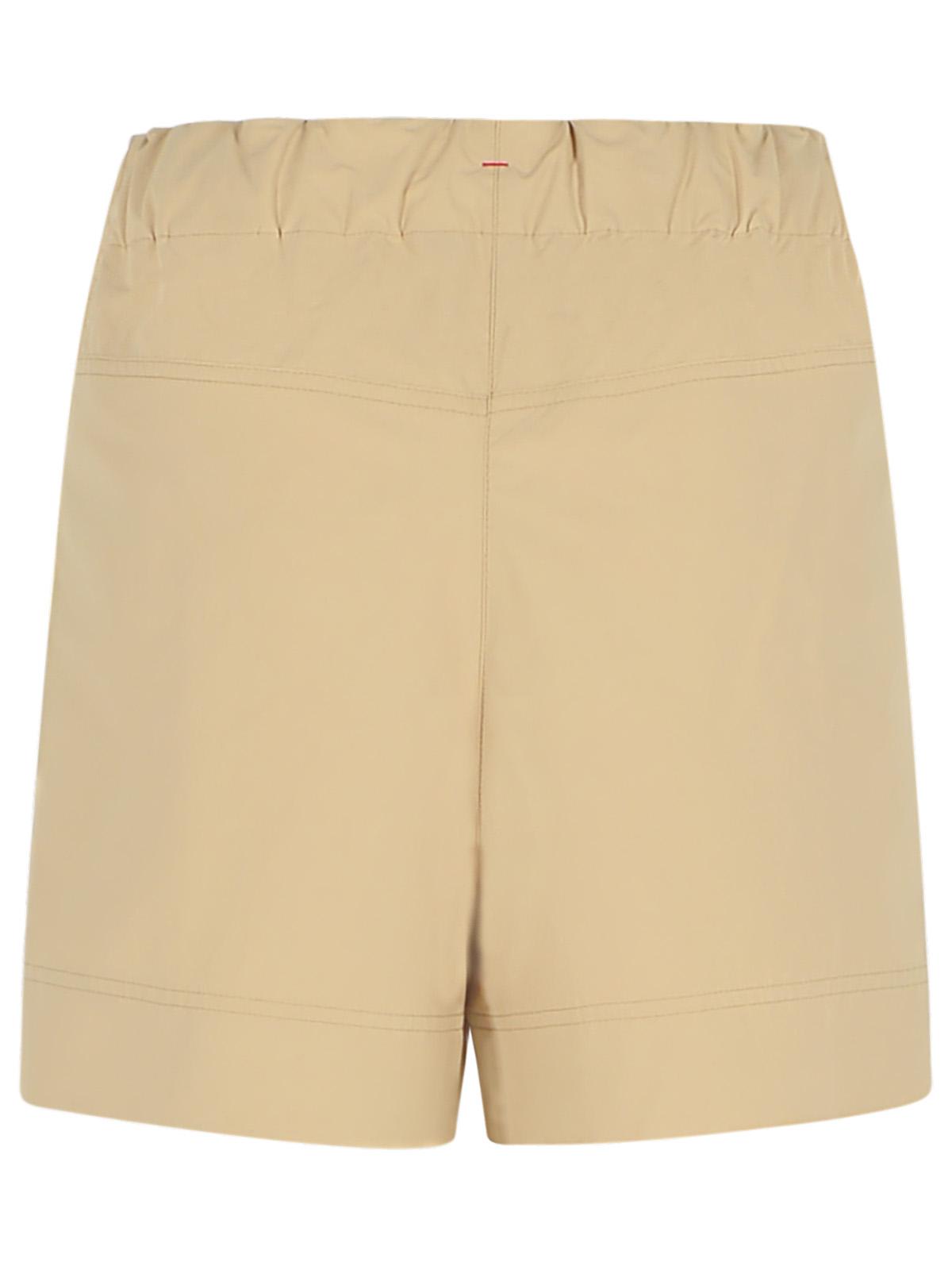 Moncler Shorts Elastic Waistband Side Pockets In Neutral