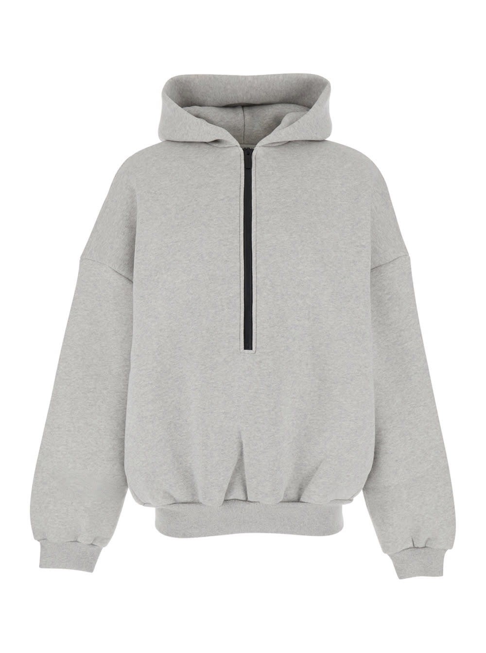 Fear Of God Grey Sweatshirt With Hood And Dropped Shoulders In Cotton Blend Man In Gray