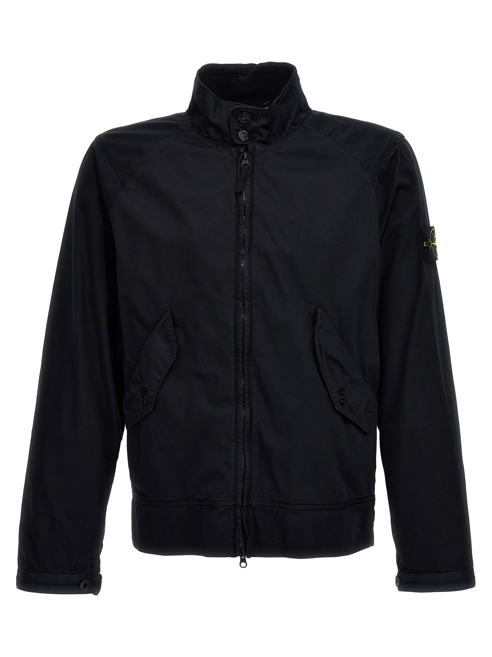 Stone Island Blue Nylon Jacket In Blue
