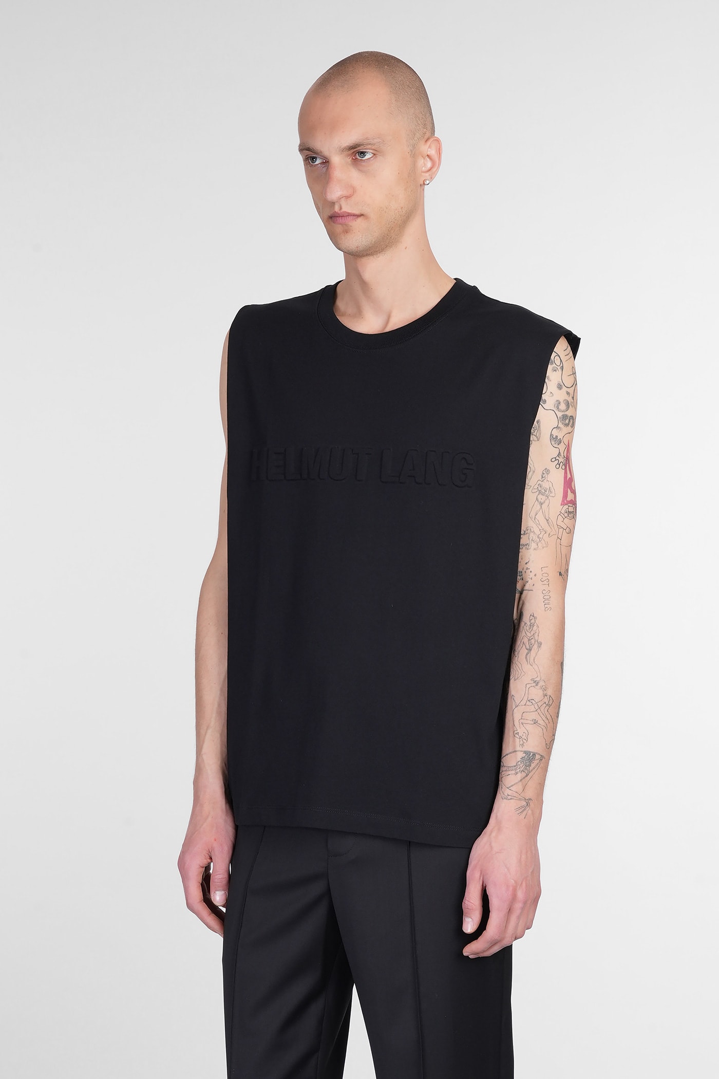 Helmut Lang Tank Top In Black Cotton