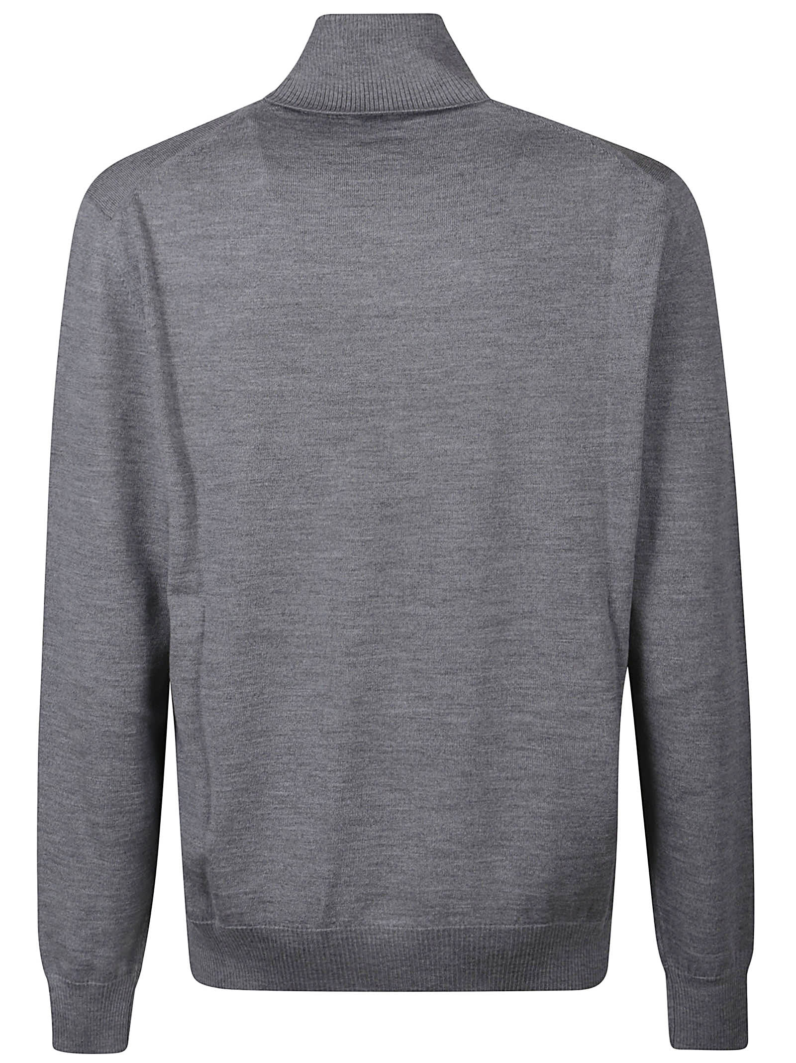 Shop Ballantyne Plain Turtle Neck Sweater In Derby Grey