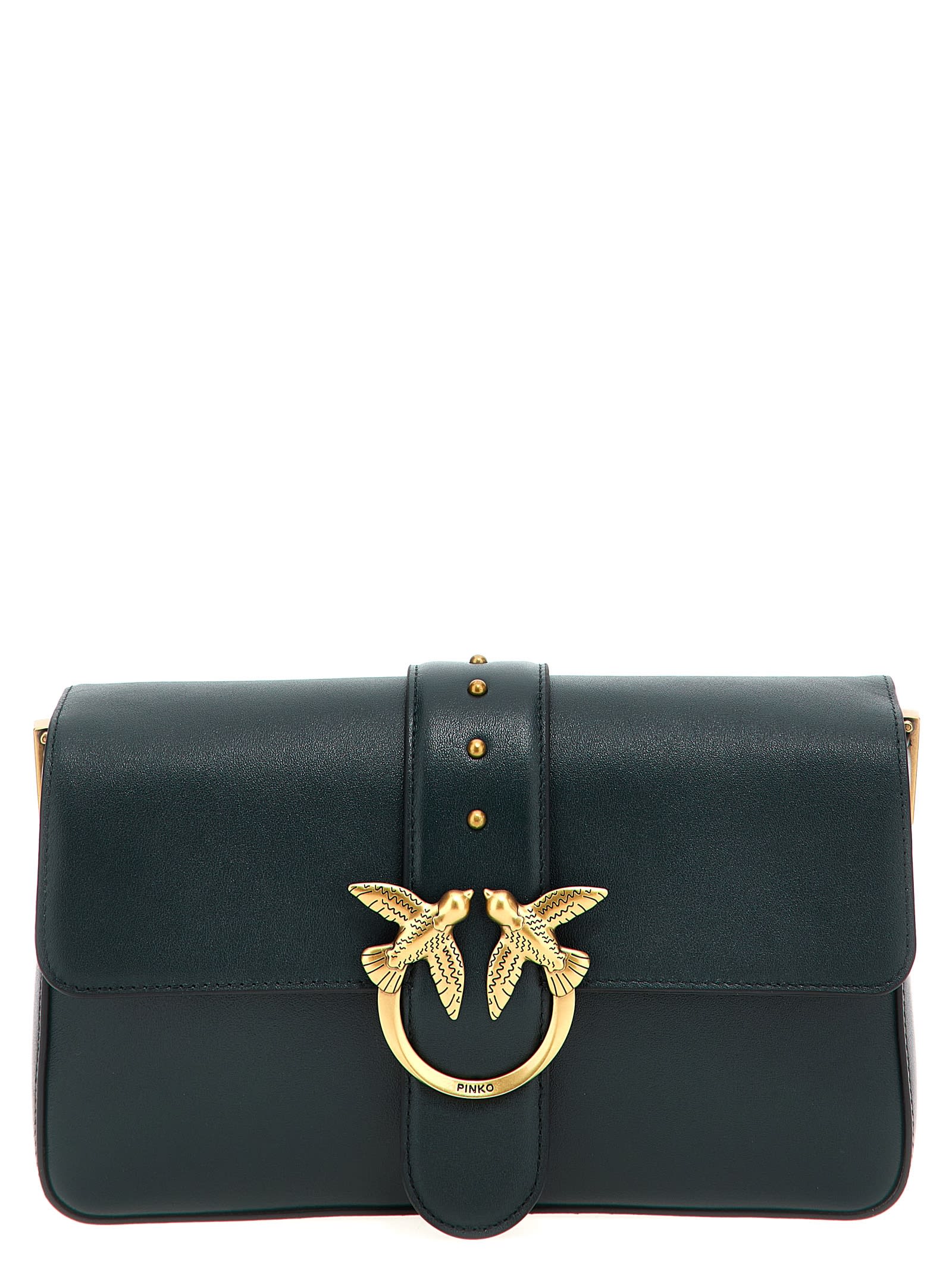 Shop Pinko Love One Classic Crossbody Bag In Green