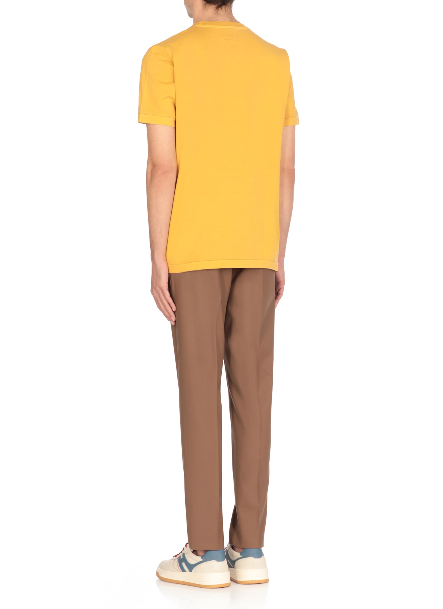 Fay T-shirt With Logo In Yellow