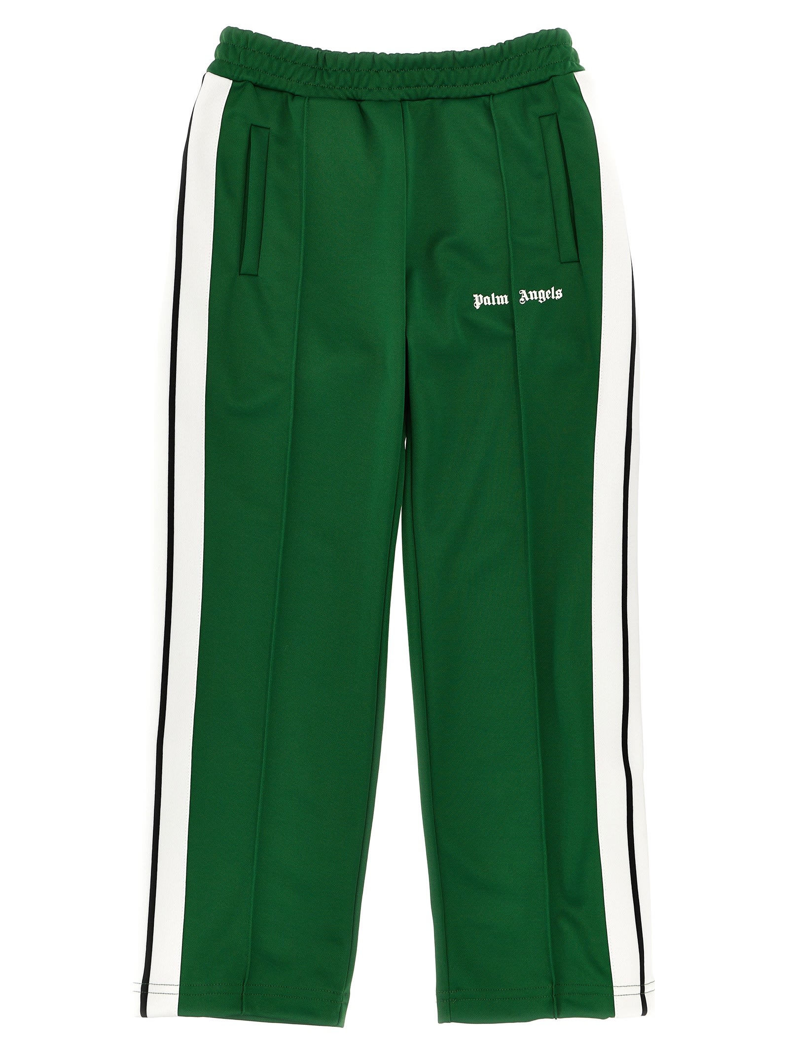 Palm Angels Side-stripe Logo Track Pants In Green White