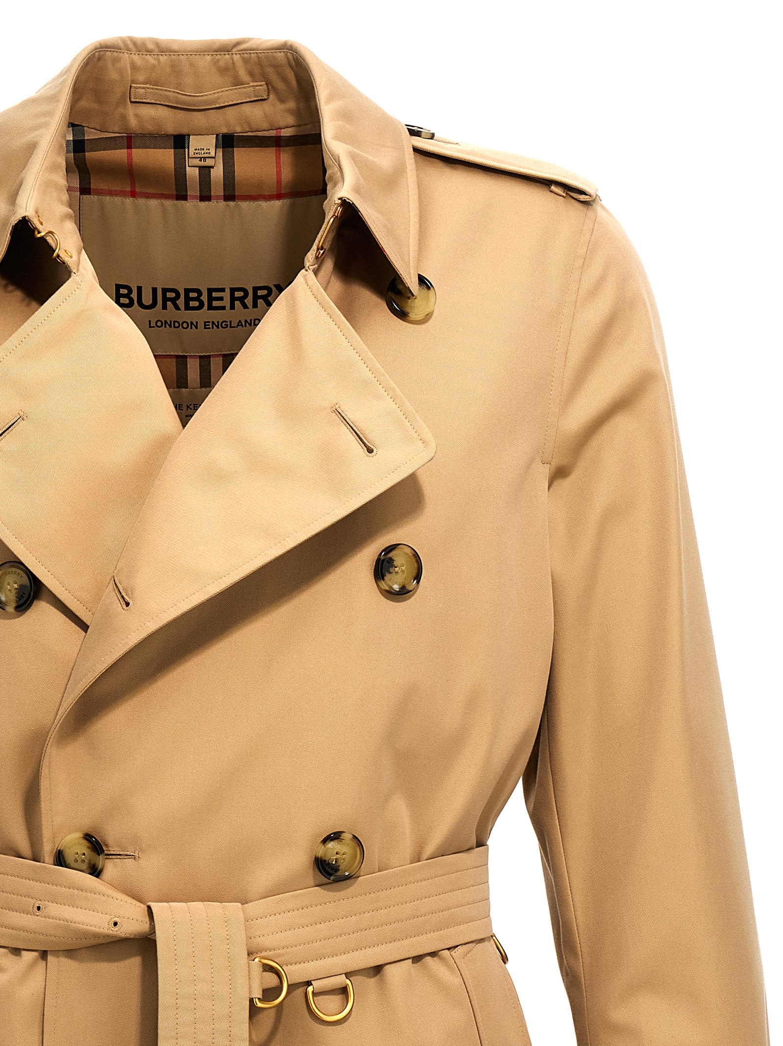 Shop Burberry Kensington Trench Coat In Beige
