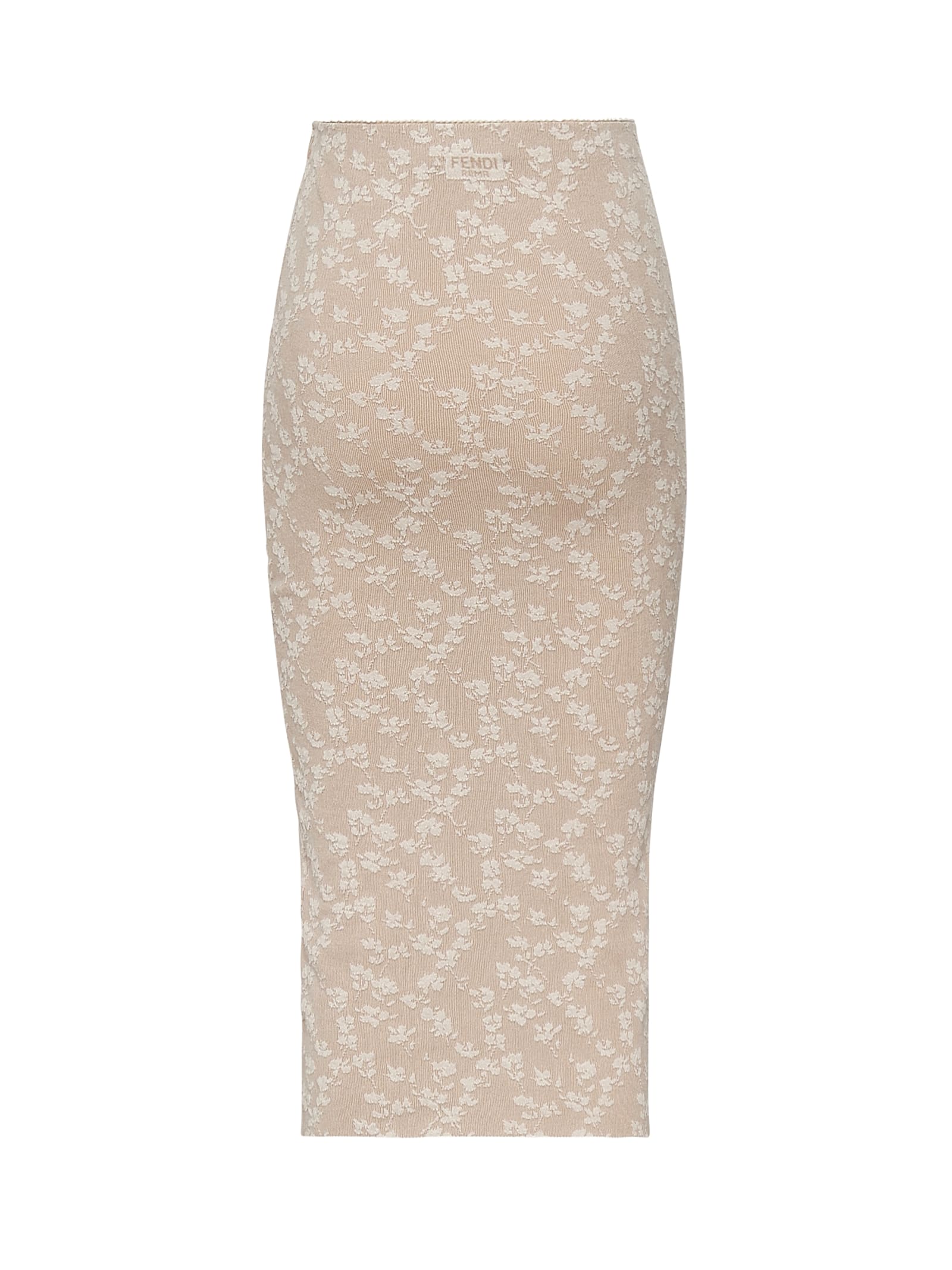 Fendi Jacquard Viscose Midi Skirt In Toffee-25