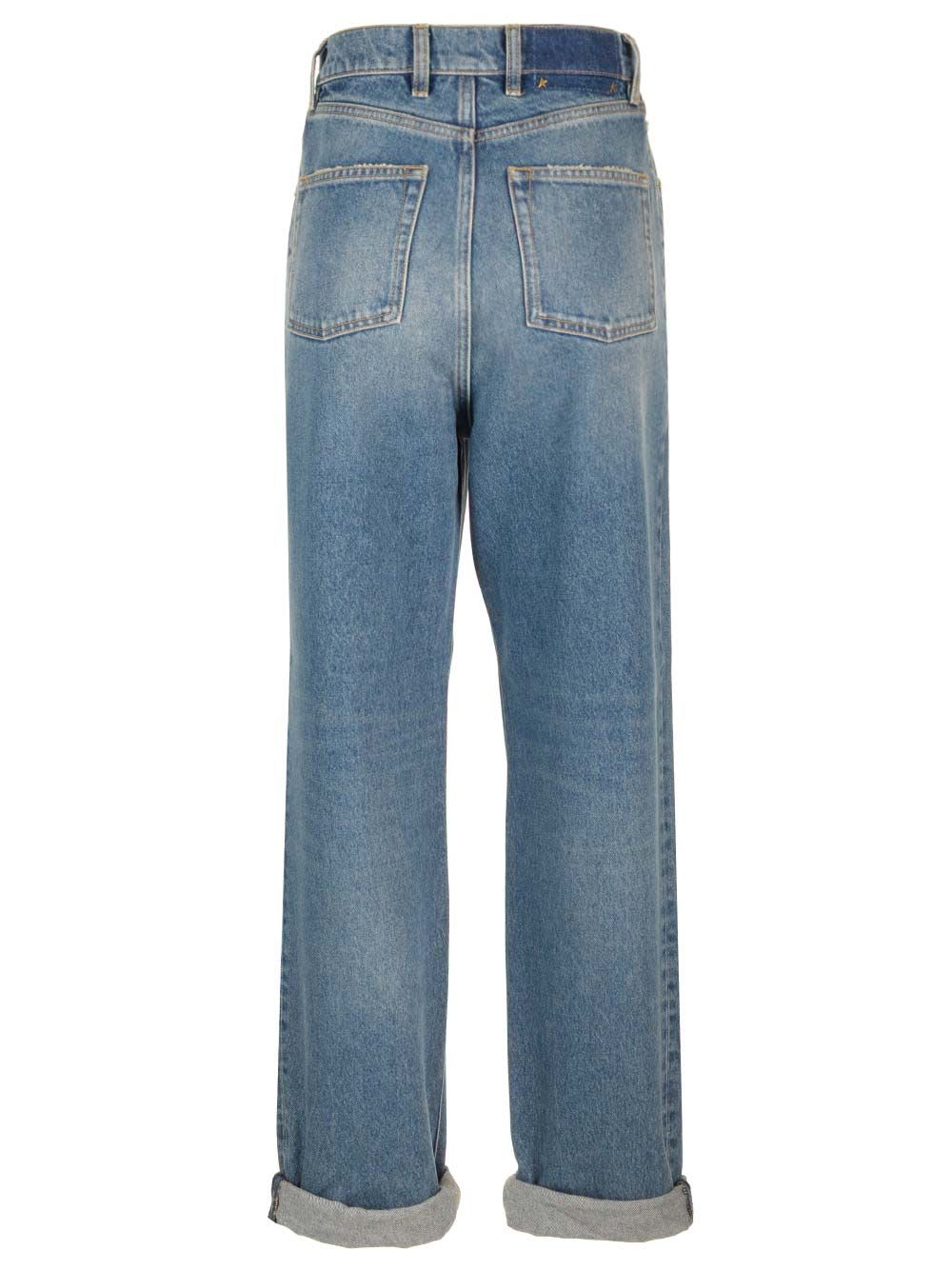 Golden Goose Straight Leg Jeans In Brown