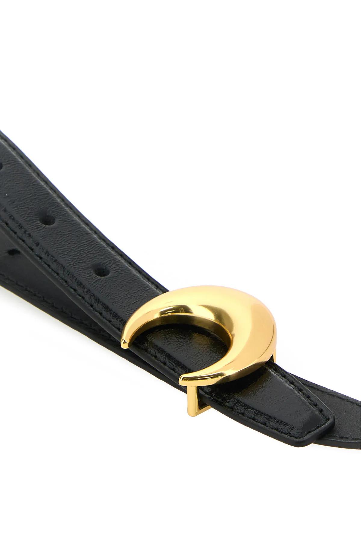 Shop Marine Serre Black Leather Belt
