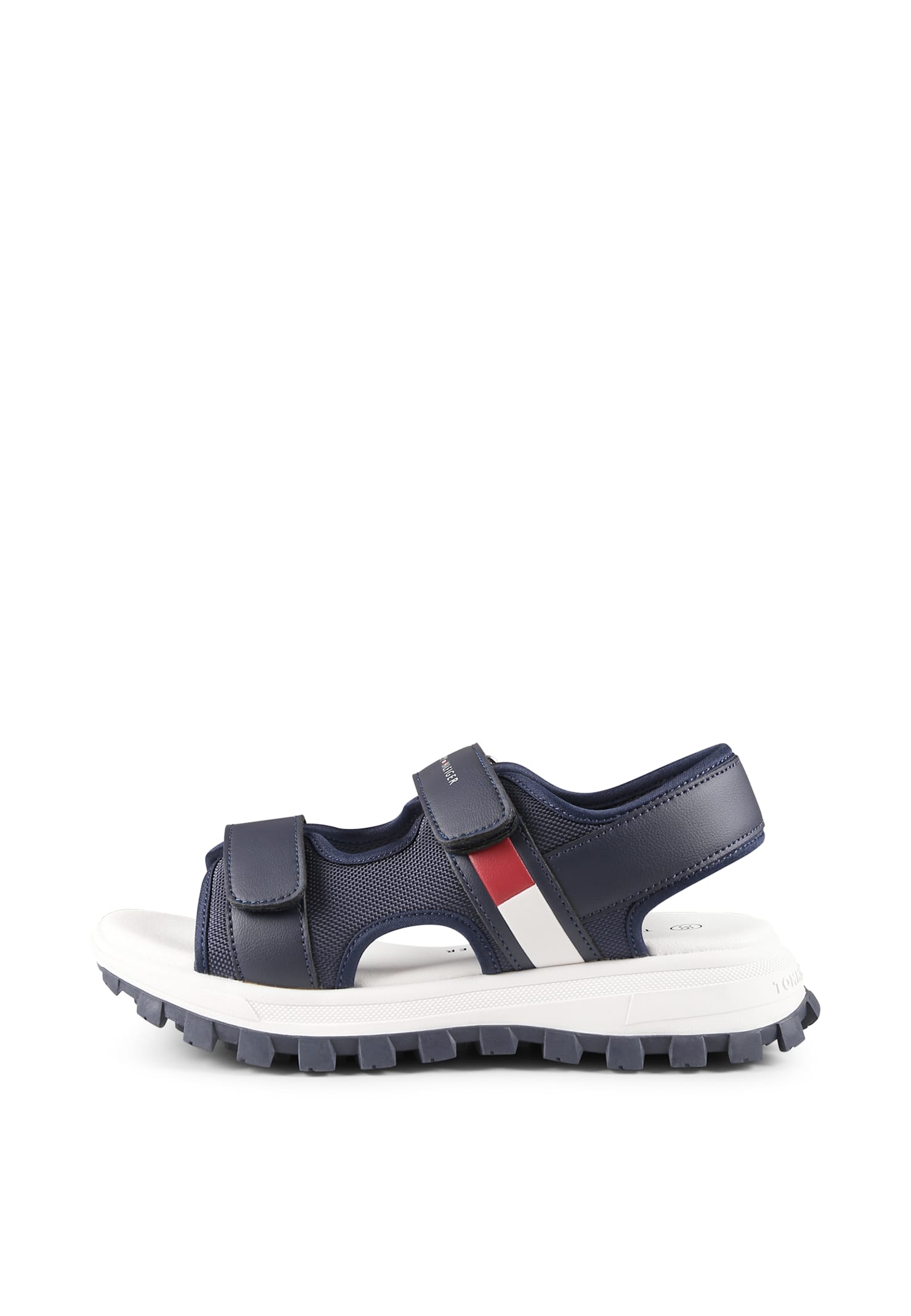 Shop Tommy Hilfiger Blue Sandals For Boy With Logo