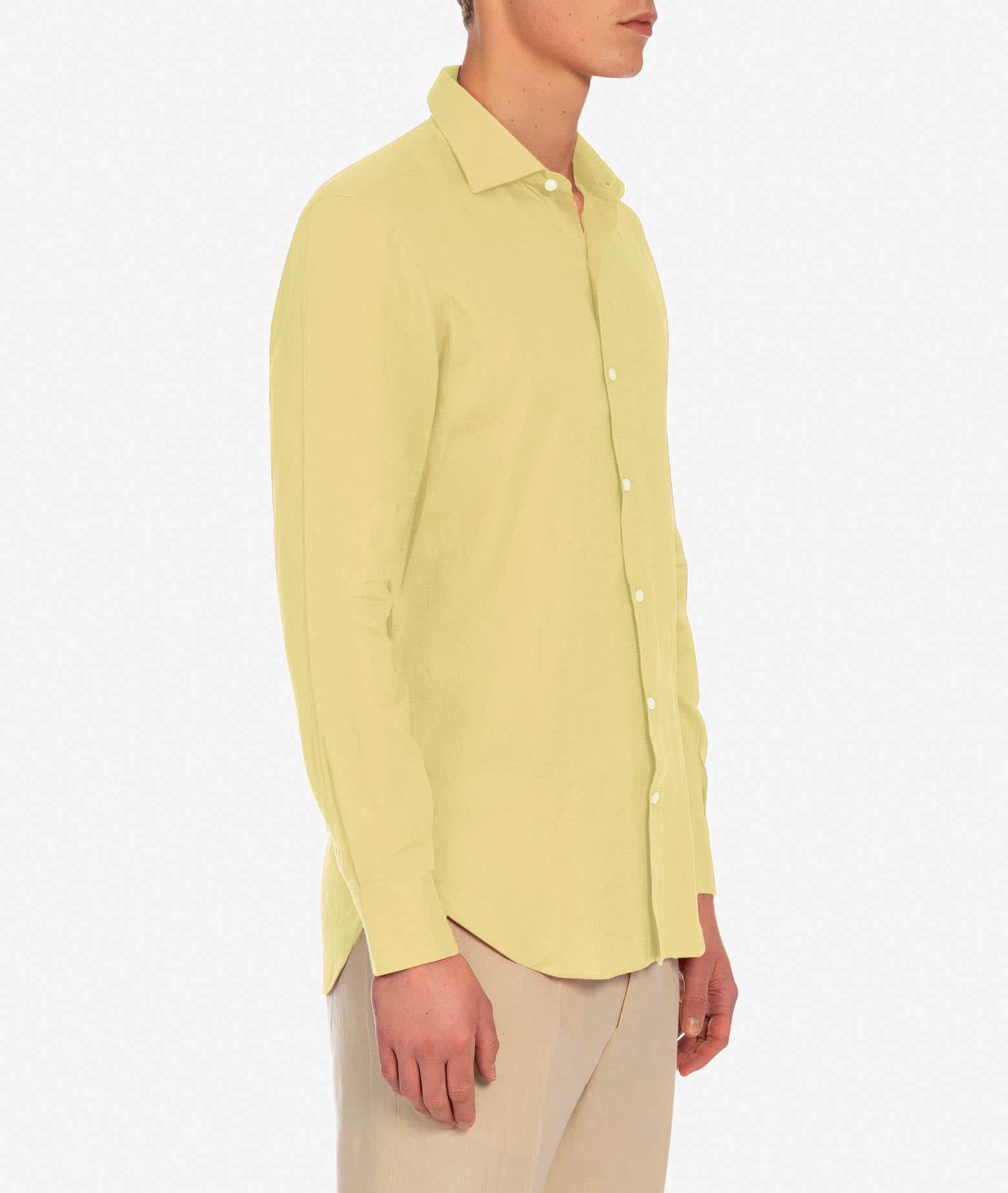 Shop Larusmiani Handmade Shirt Mayfair Shirt In Yellow